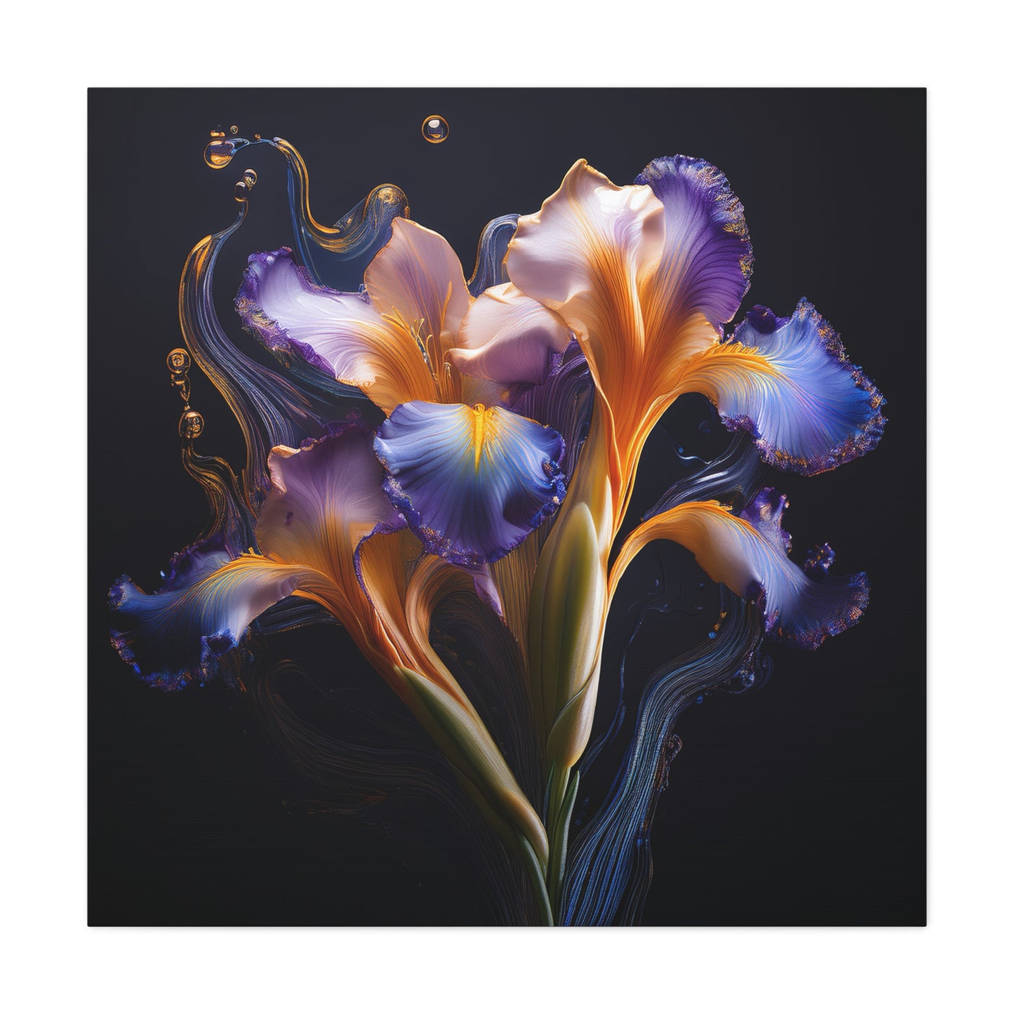 Abstract Iris Floral Square Framed Print, wall art, wall prints, art print