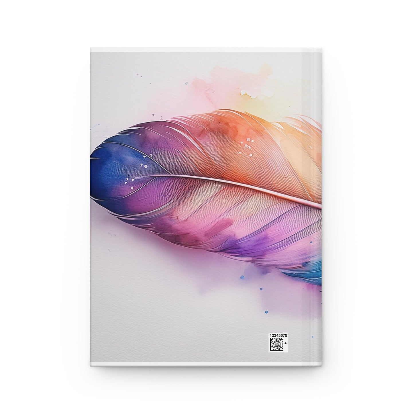 Watercolor Hardcover Rainbow Feather Journal (Style 3), Writing Notebook, Diary, Sketchbook, Gift for Writers, Stationery, Dream Journal
