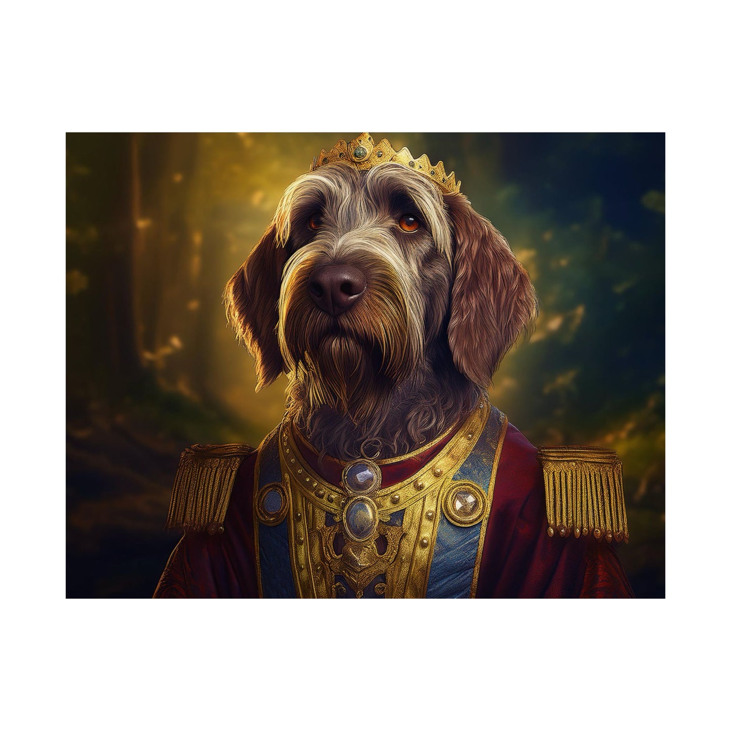 Wirehaired Pointing Griffon Renaissance Pet Portrait Print, Dog Lover Wall Art, Animal Artwork, Canine Decor, Dog Memorial Gift