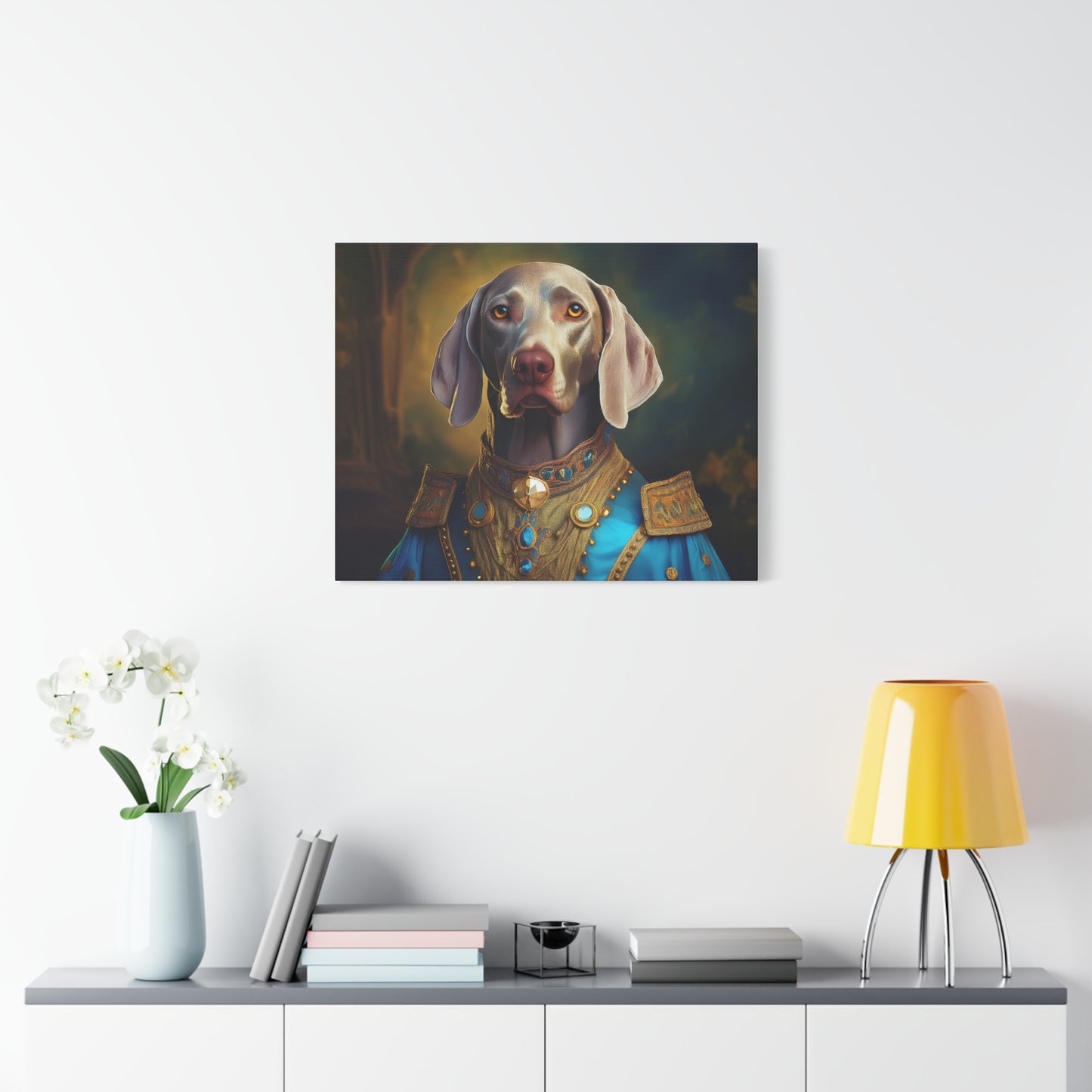 Weimaraner Renaissance Pet Portrait on Canvas - wall art, wall print, dog portrait, dog art