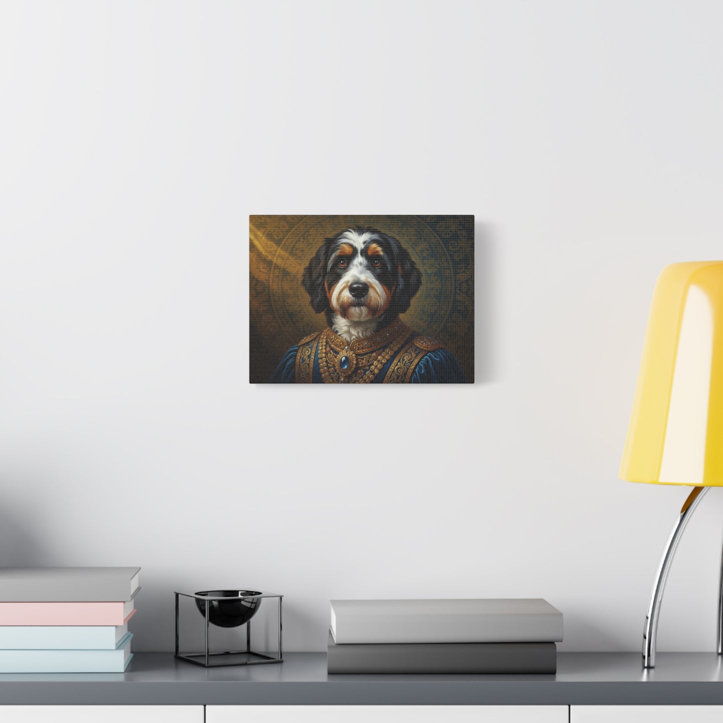 Bernedoodle Renaissance Dog Portrait Canvas Art, Pet Portrait Wall Decor, Animal Lover Gift, Home Decoration, Unique Dog Artwork