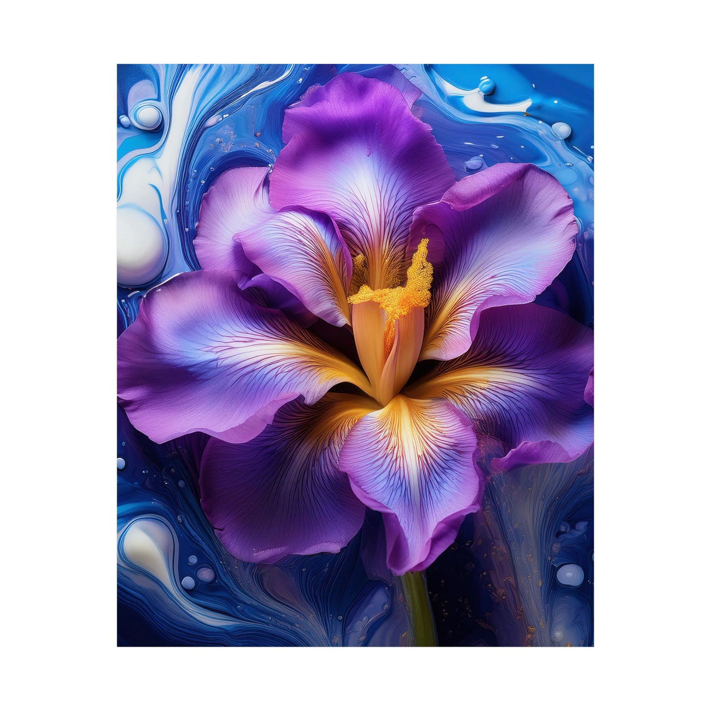 Abstract Floral Iris Wall Art Print | Style 4 | Wall Print | Botanical Wall Art