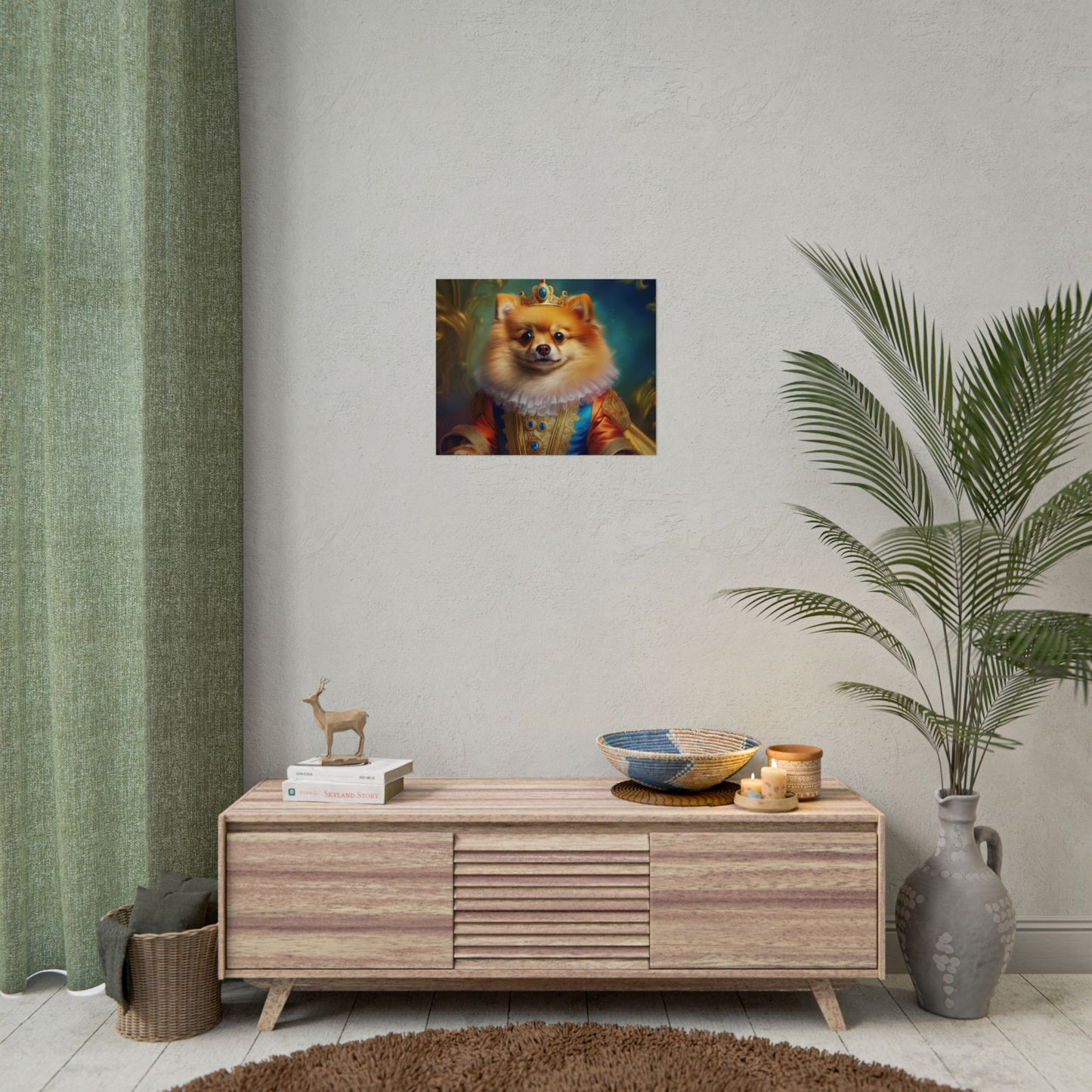 Pomeranian Renaissance Dog Portrait Art Print, Wall Decor Gift, Animal Lover Home Decor, Dog Wall Art