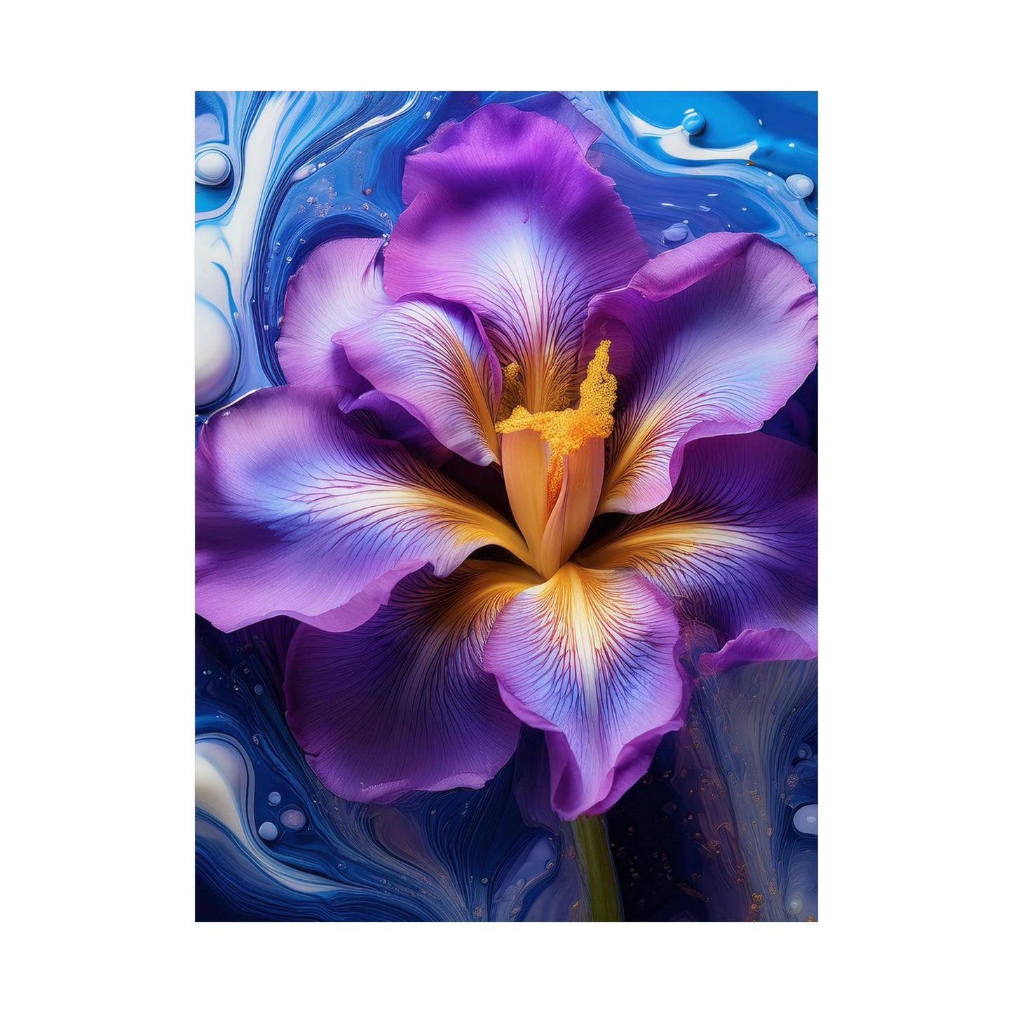 Abstract Floral Iris Wall Art Print | Style 4 | Wall Print | Botanical Wall Art