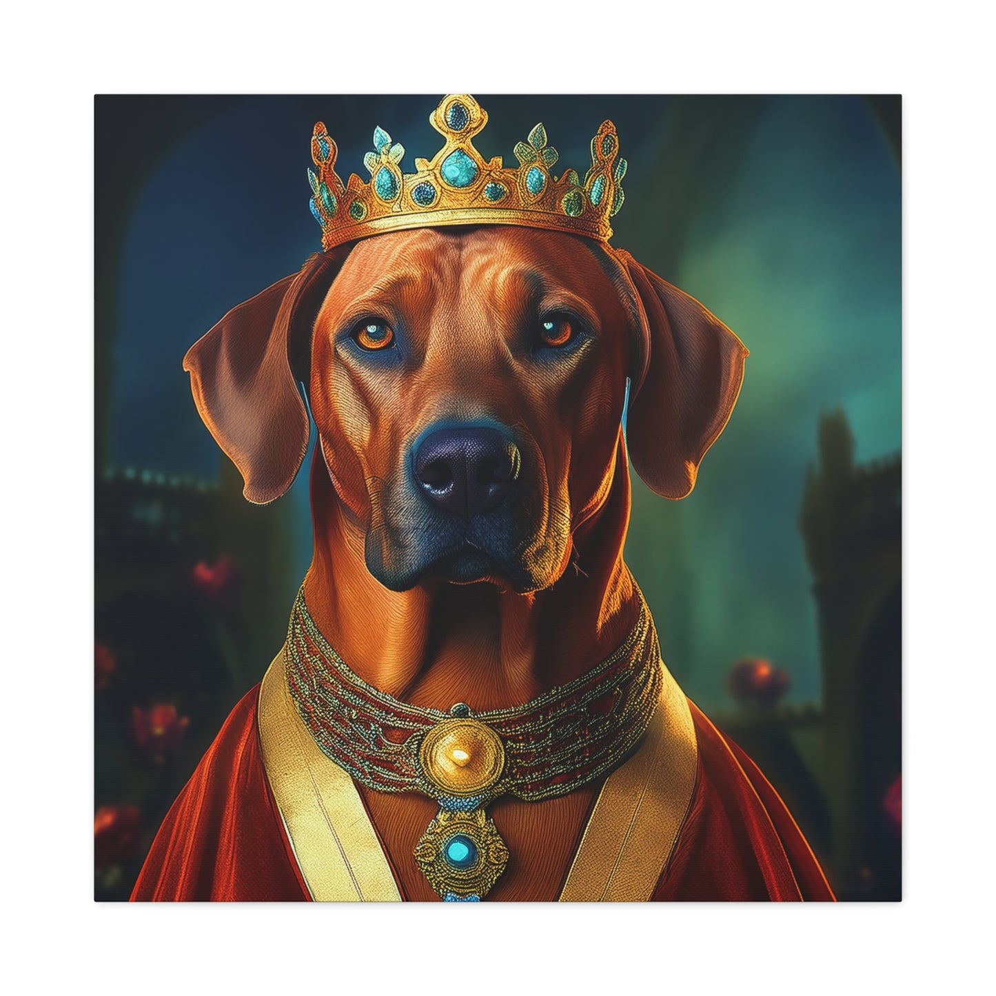 Rhodesian Ridgeback Renaissance Pet Portrait on Canvas, wall art, wall print, dog portrait, dog art
