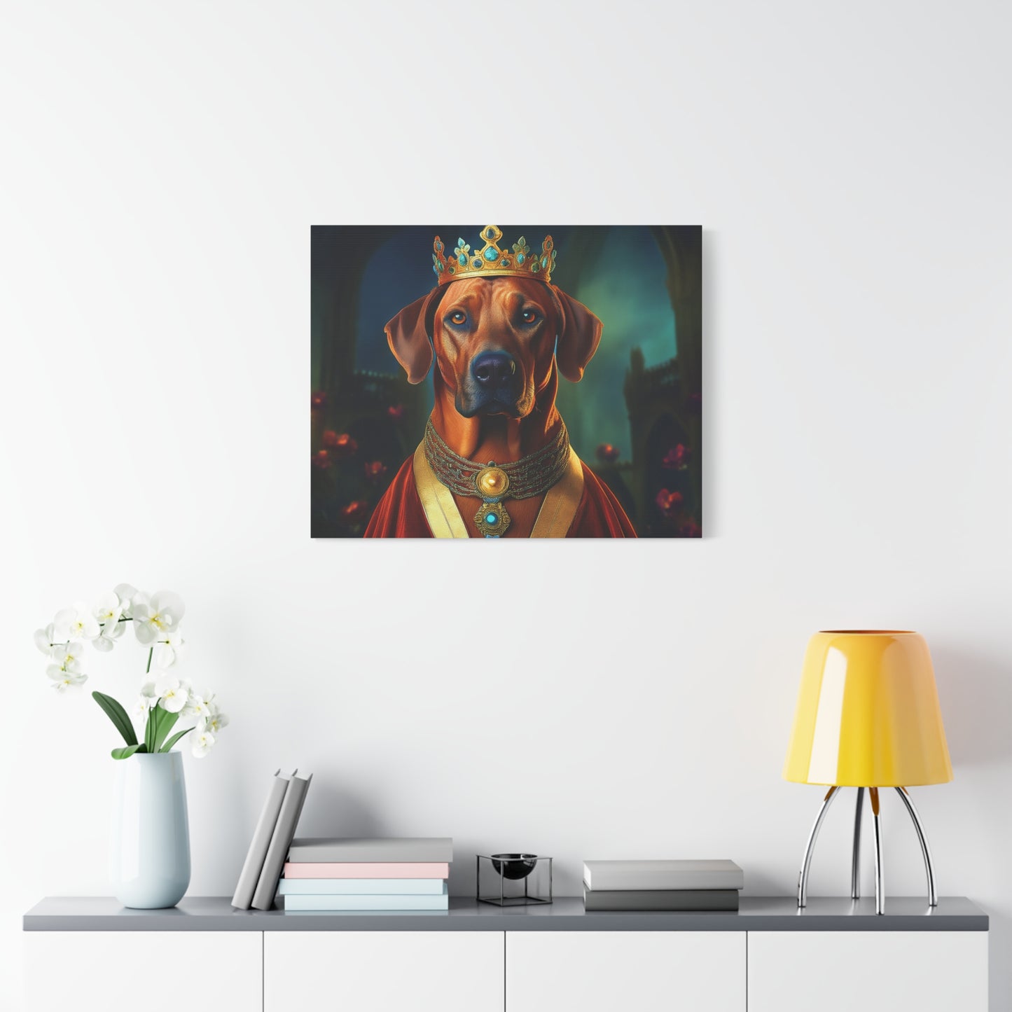 Rhodesian Ridgeback Renaissance Pet Portrait on Canvas, wall art, wall print, dog portrait, dog art