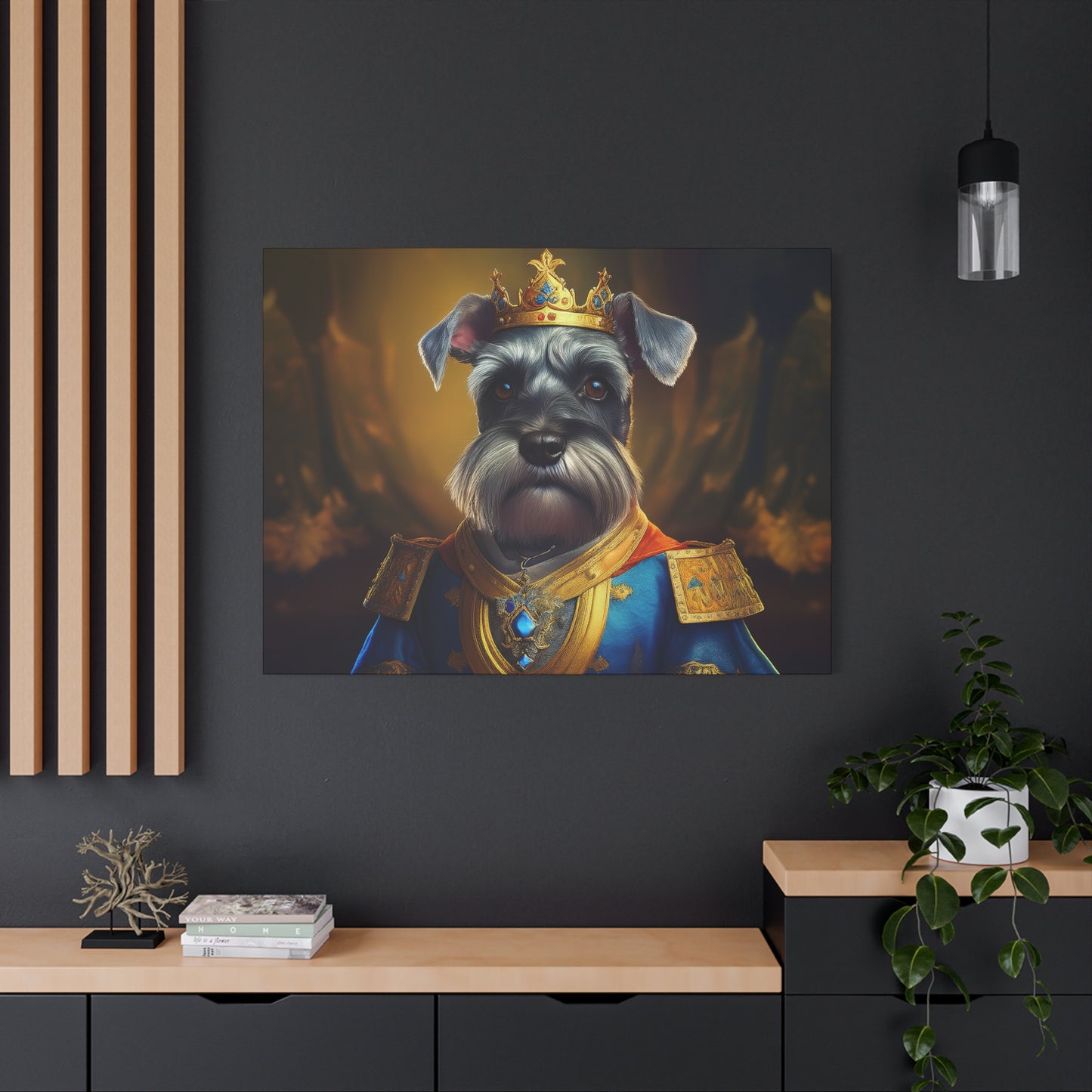Miniature Schnauzer Renaissance Pet Portrait on Canvas | wall art | wall print | dog art