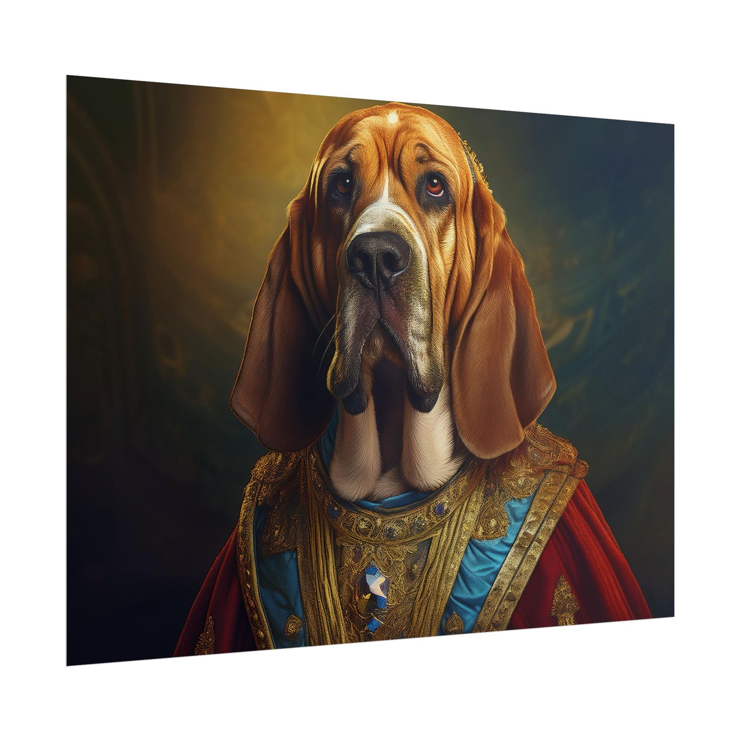 Bloodhound Renaissance Dog Portrait Art Print, Wall Decor Gift, Animal Lover Home Decor, Dog Wall Art