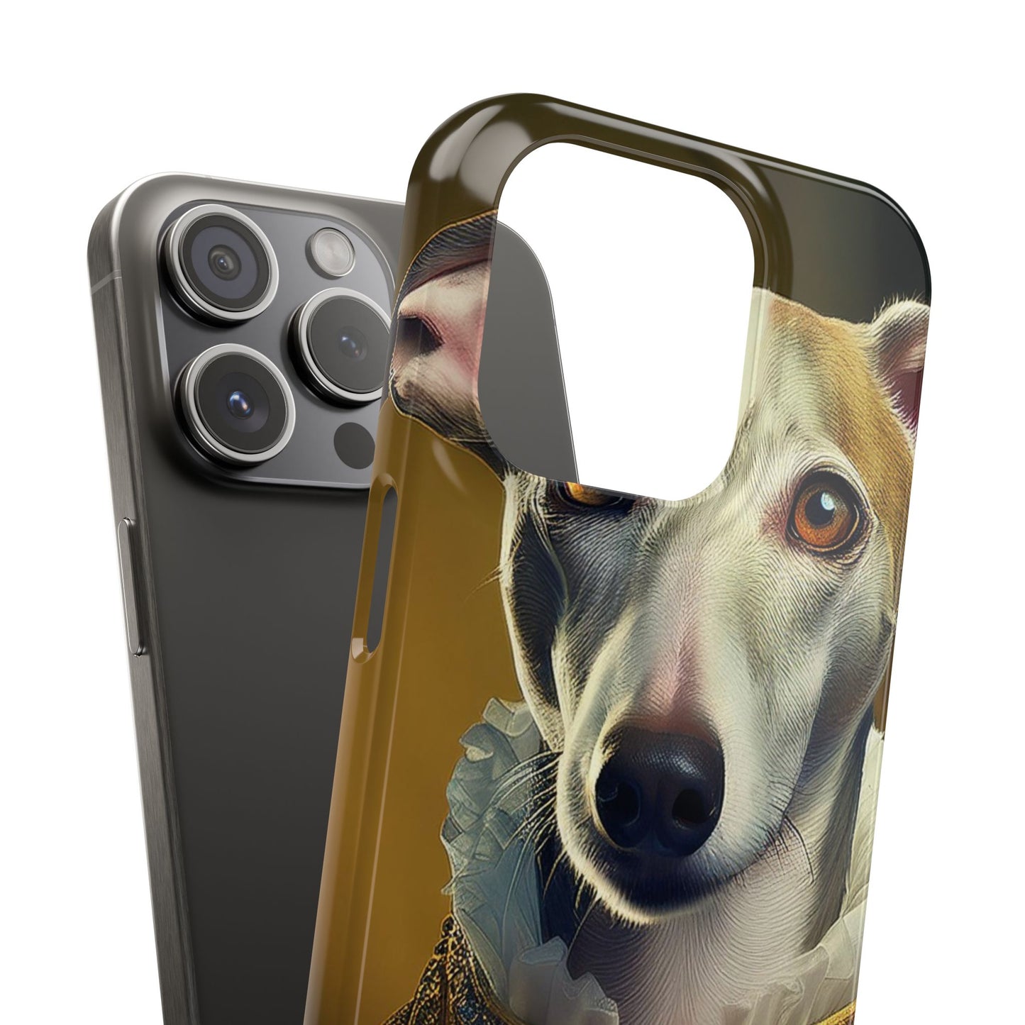 Whippet Renaissance Dog Portrait Slim Phone Case