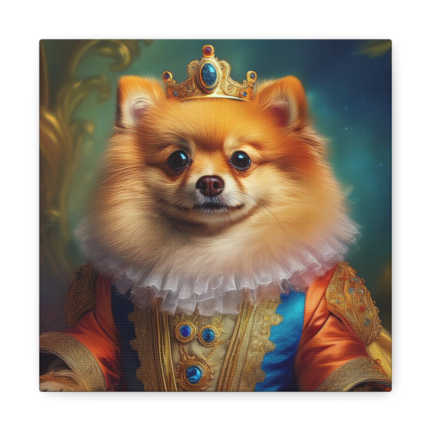 Pomeranian Renaissance Pet Portrait - Canvas - dog art, dog portait, wall art, wall print