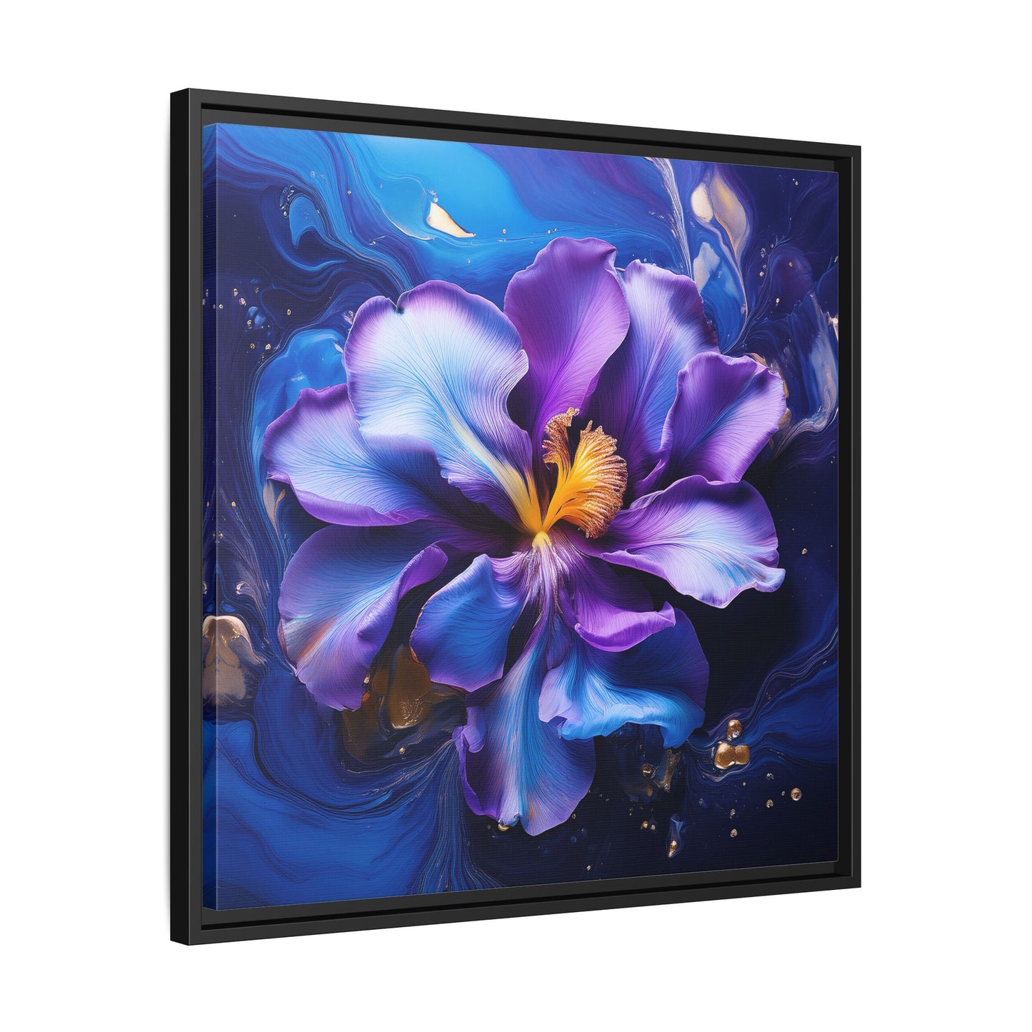 Abstract Iris Floral Square Framed Print - 02
