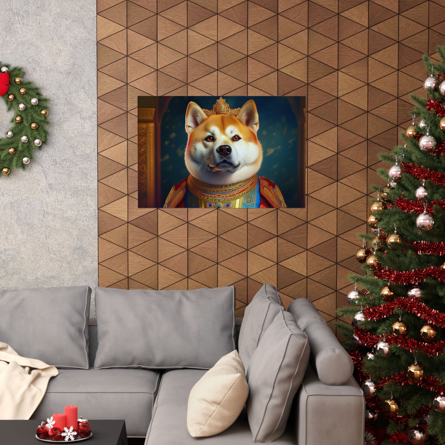 Akita Renaissance Dog Pet Portrait Art Print, Dog Lover Wall Art, Animal Artwork, Canine Decor, Dog Memorial Gift