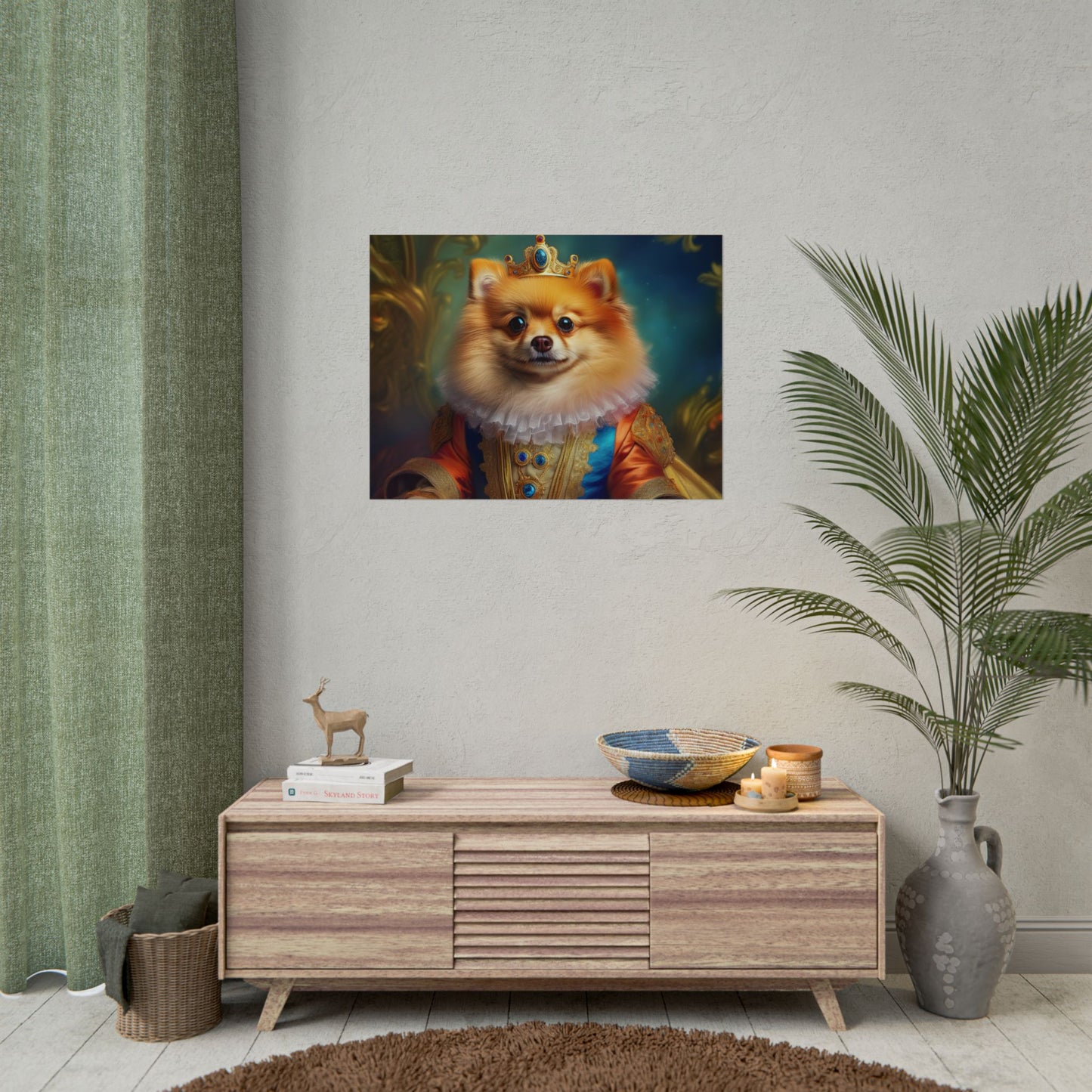 Pomeranian Renaissance Dog Portrait Art Print, Wall Decor Gift, Animal Lover Home Decor, Dog Wall Art