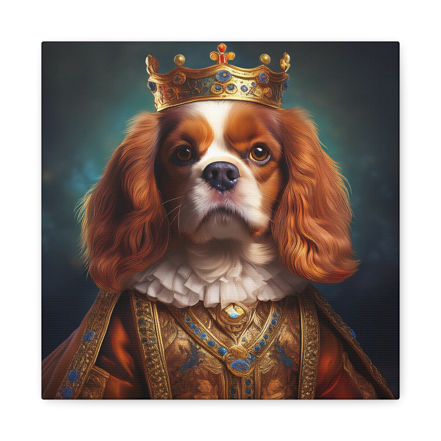 Cavalier King Charles Spaniel Renaissance Pet Portrait on Canvas | Wall art | wall print
