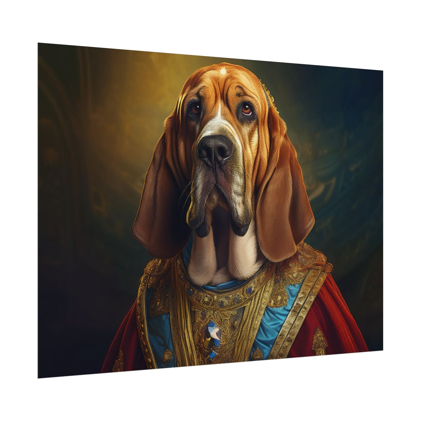 Bloodhound Renaissance Dog Portrait Art Print, Wall Decor Gift, Animal Lover Home Decor, Dog Wall Art