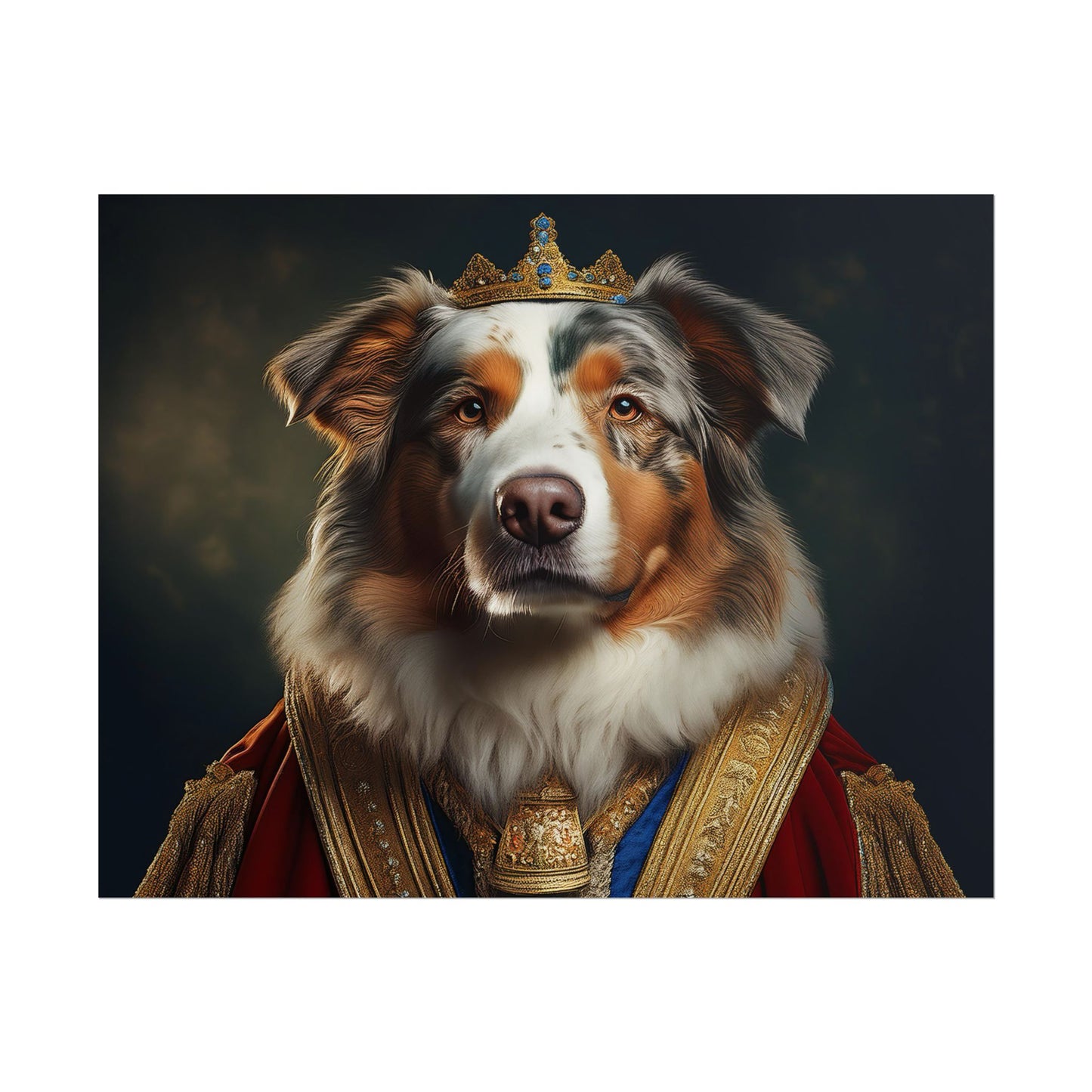 Australian Shepherd Dog Renaissance Pet Portrait Print | Wall Art | Wall Print