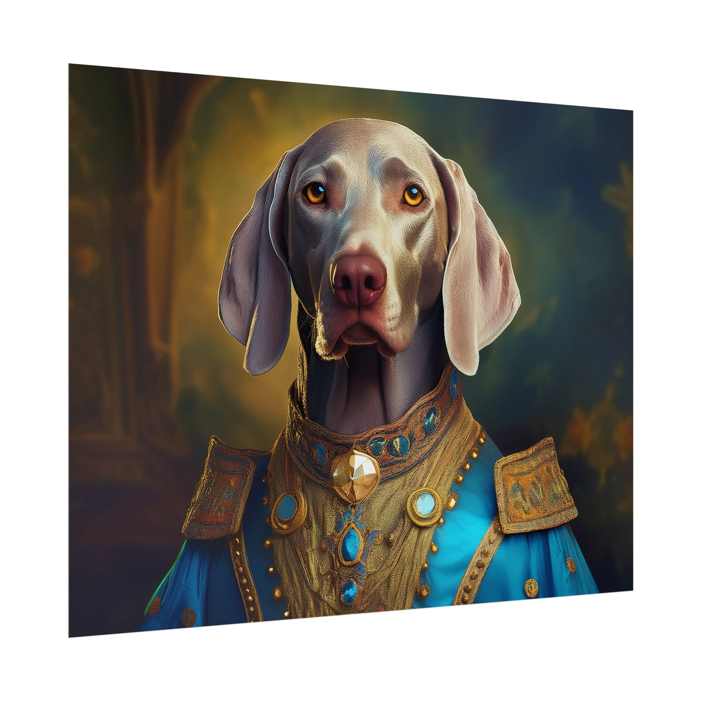 Weimaraner Renaissance Pet Portrait Print, wall print, wall art, Animal Lover Home Decor, Dog Wall Art
