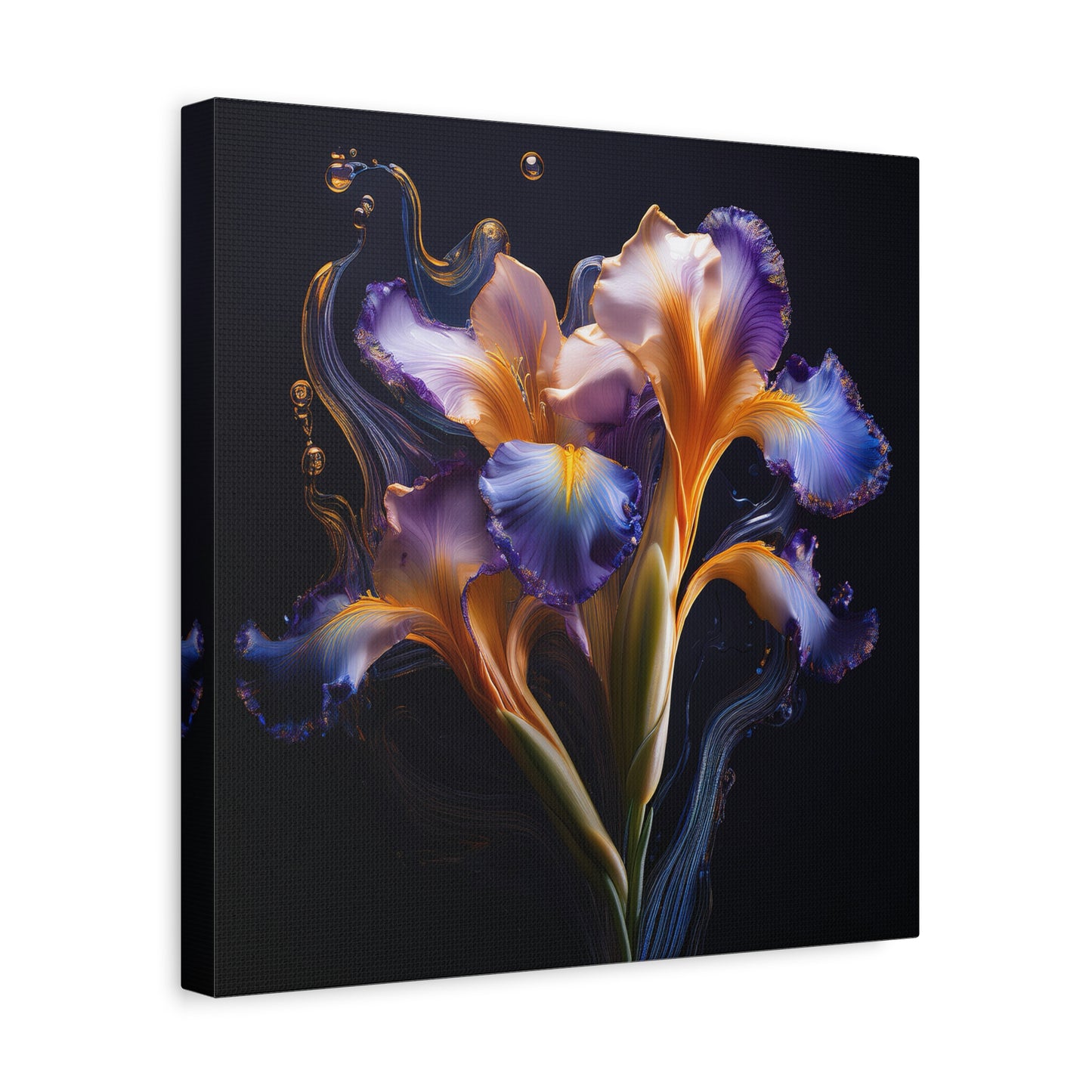 Abstract Iris Floral Square Framed Print, wall art, wall prints, art print