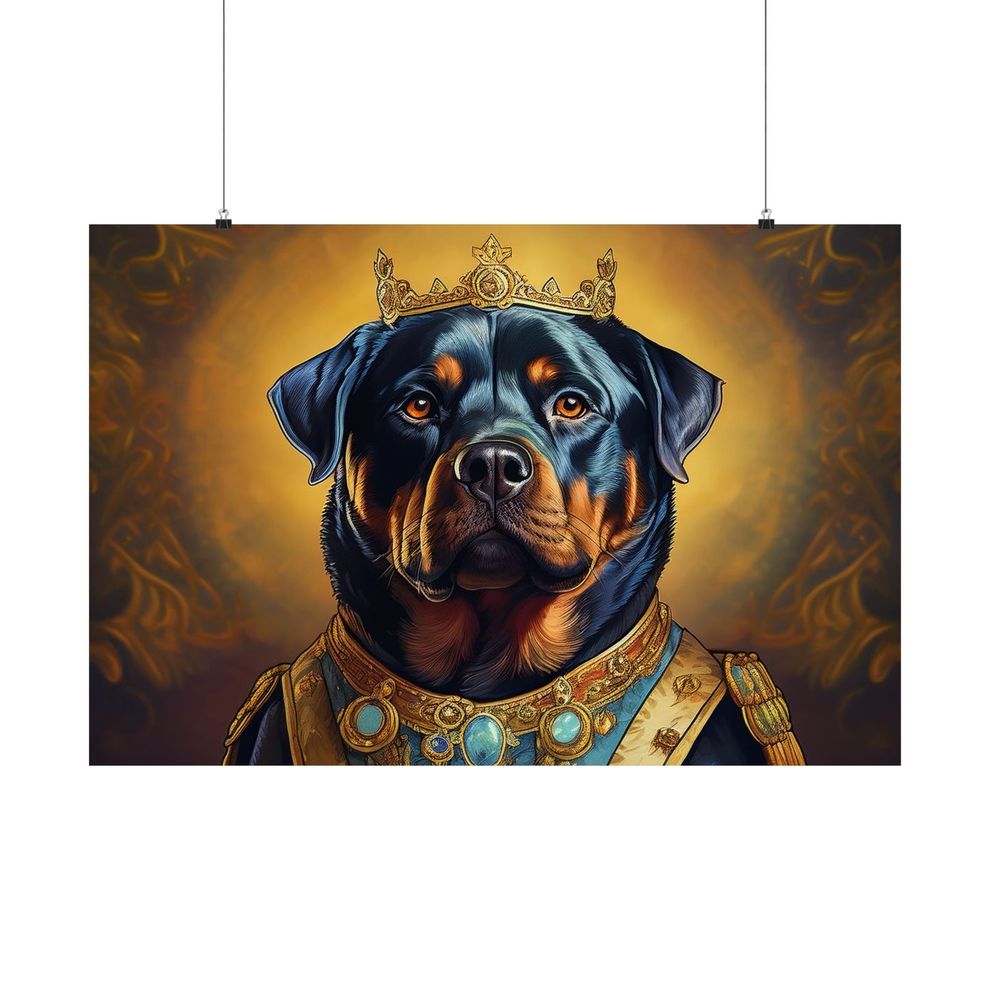 Rottweiler Renaissance Dog Portrait Art Print, Wall Decor Gift, Animal Lover Home Decor, Dog Wall Art