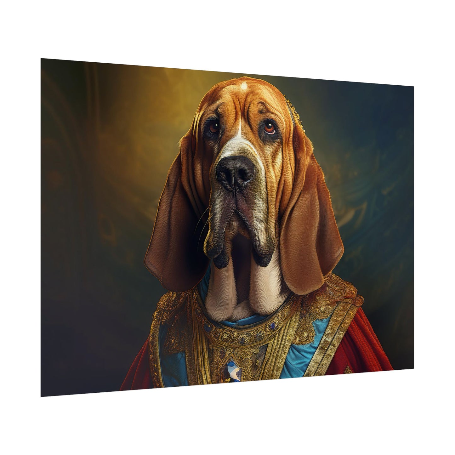 Bloodhound Renaissance Dog Portrait Art Print, Wall Decor Gift, Animal Lover Home Decor, Dog Wall Art