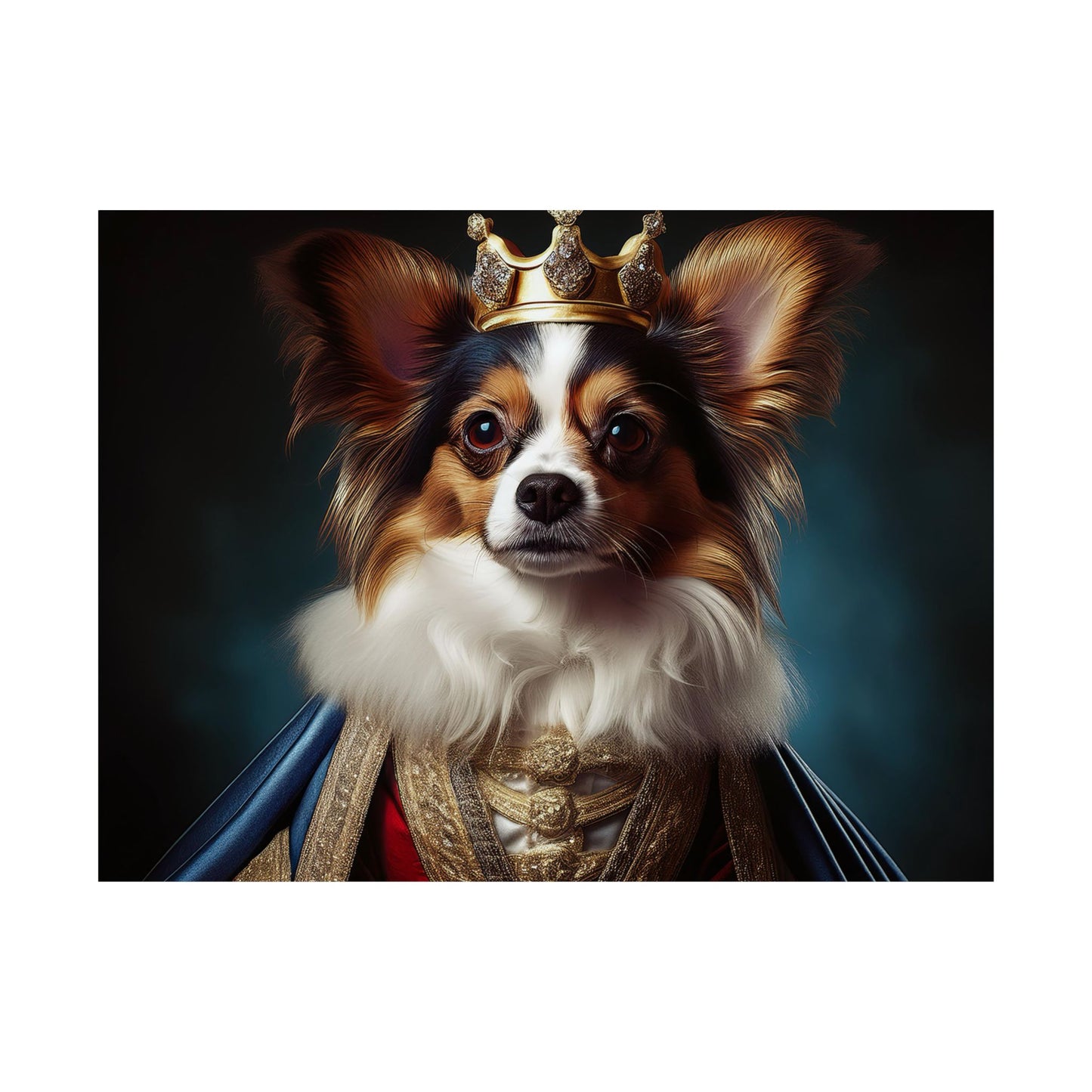 Papillon Renaissance Pet Portrait Print, Papillon Art Print, wall art, wall print