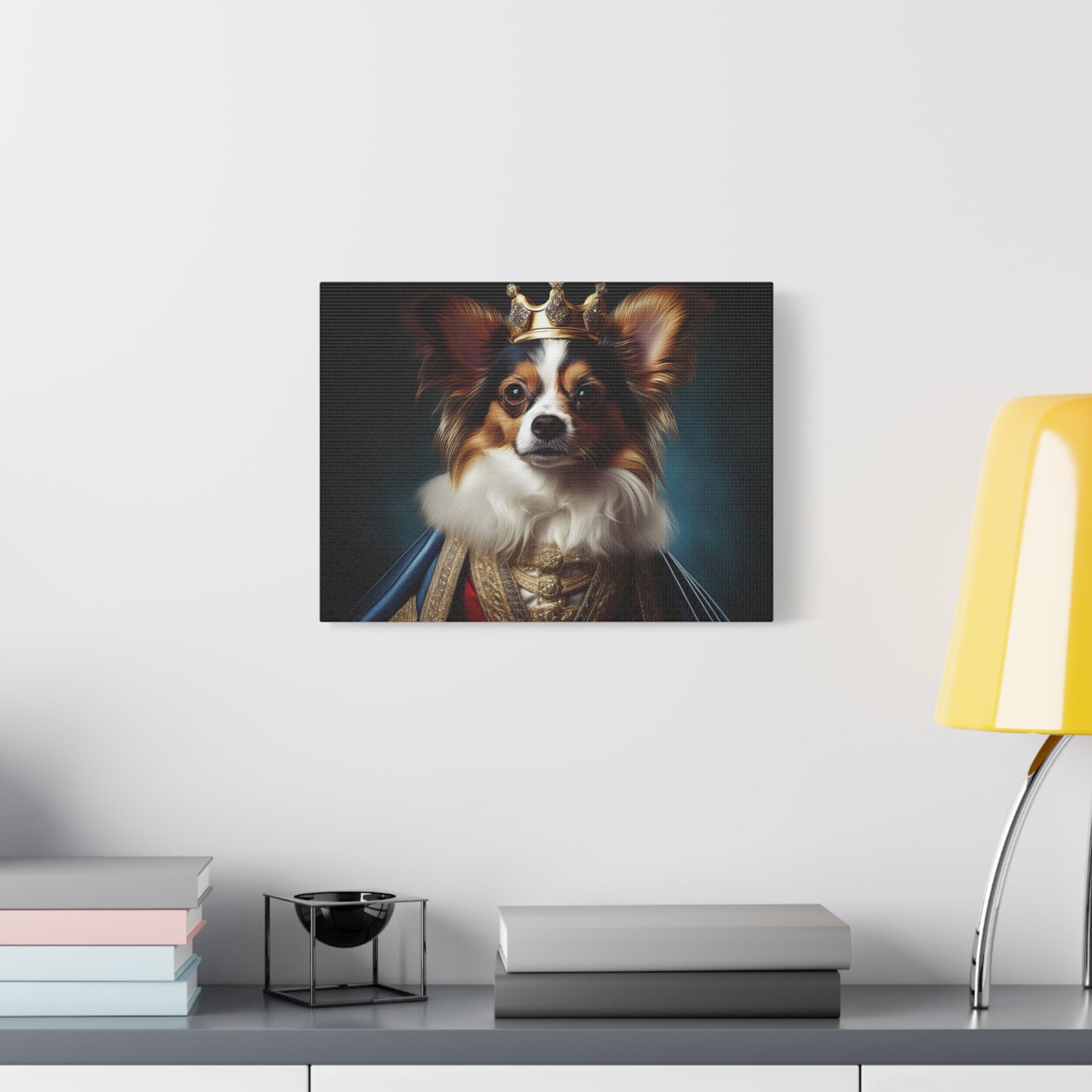 Papillon Pet Portrait Renaissance on Canvas, wall art, wall print, dog portrait, dog art