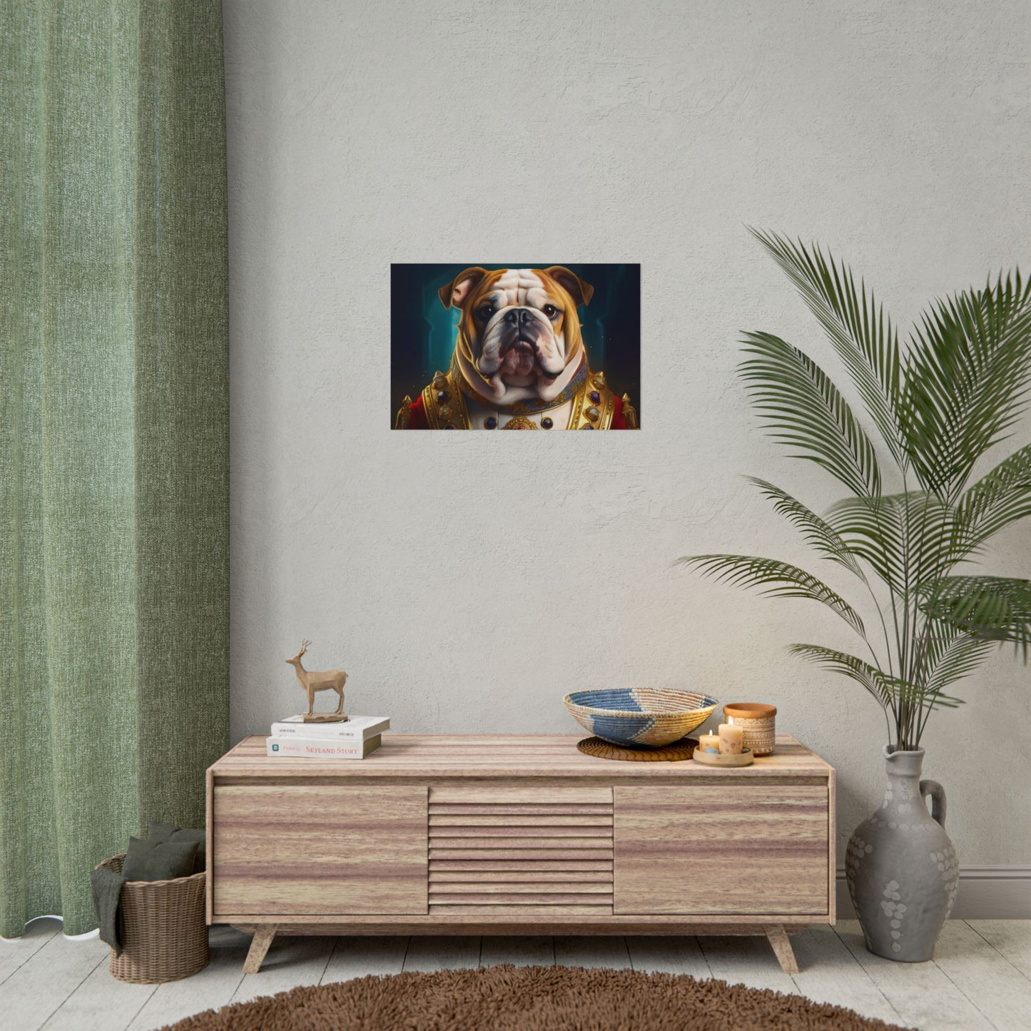 English Bulldog Renaissance Dog Pet Portrait Print | Wall Art | Wall Print