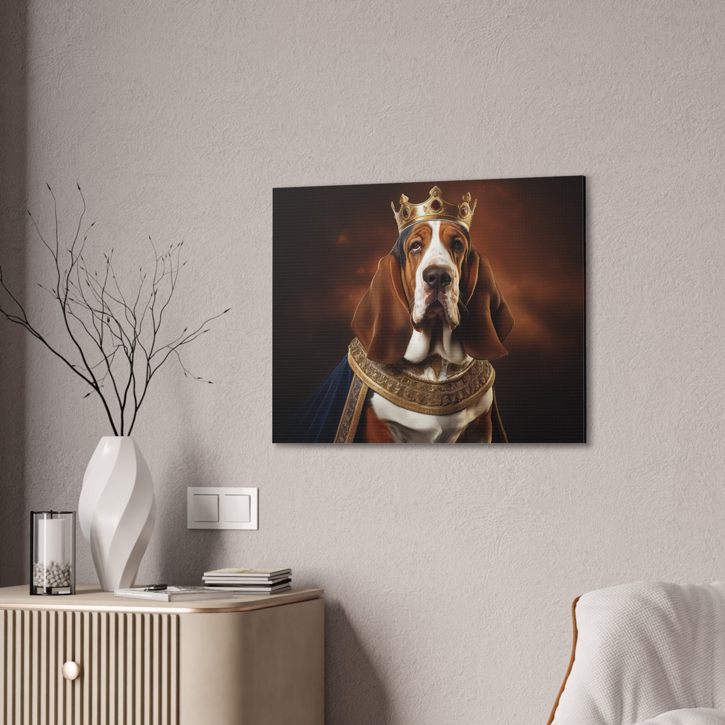 Basset Hound Renaissance Pet Portrait on Canvas | Wall art | wall print | Dog Art
