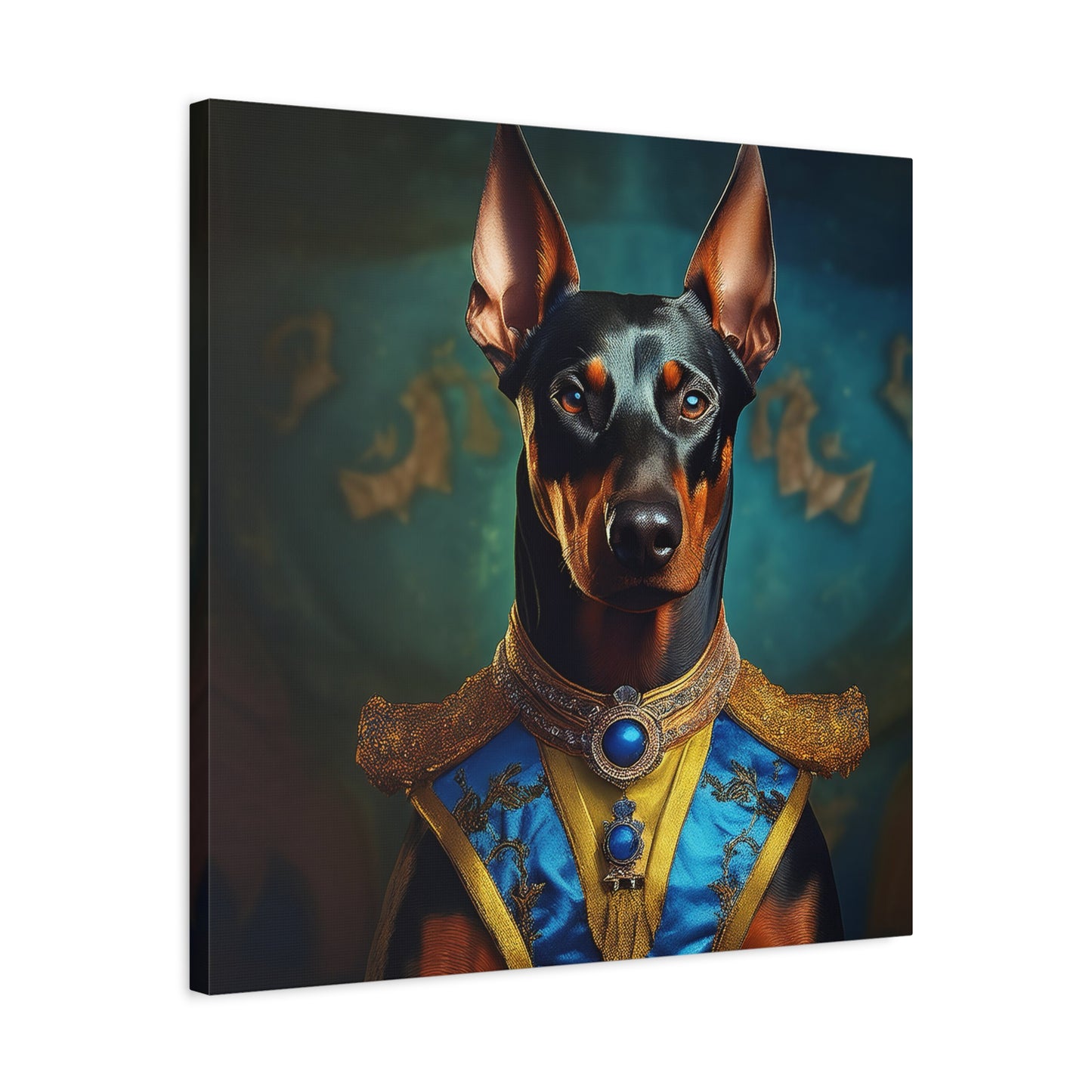 Doberman Pinscher Renaissance Pet Portrait on Canvas | wall art | wall print | Dog Art