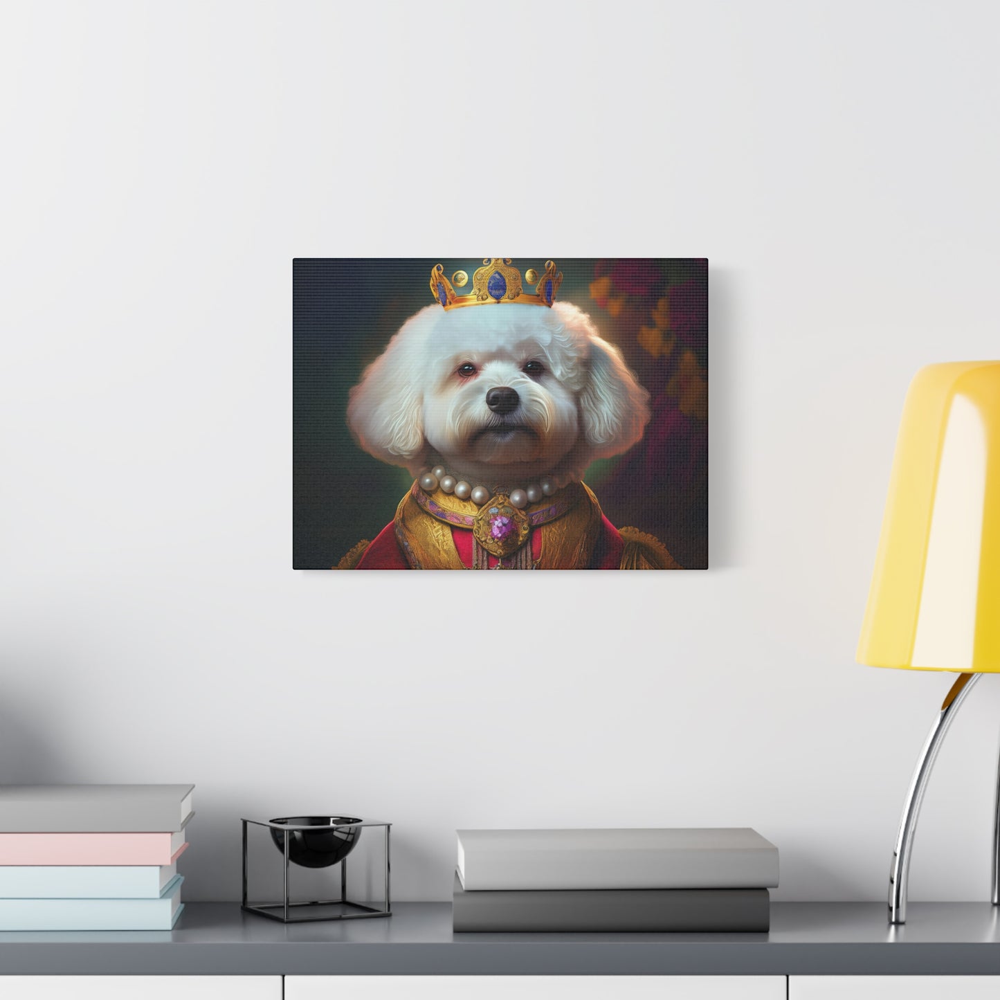 Bichon Frise Renaissance Pet Portrait on Canvas | Wall art | wall print | Dog Art