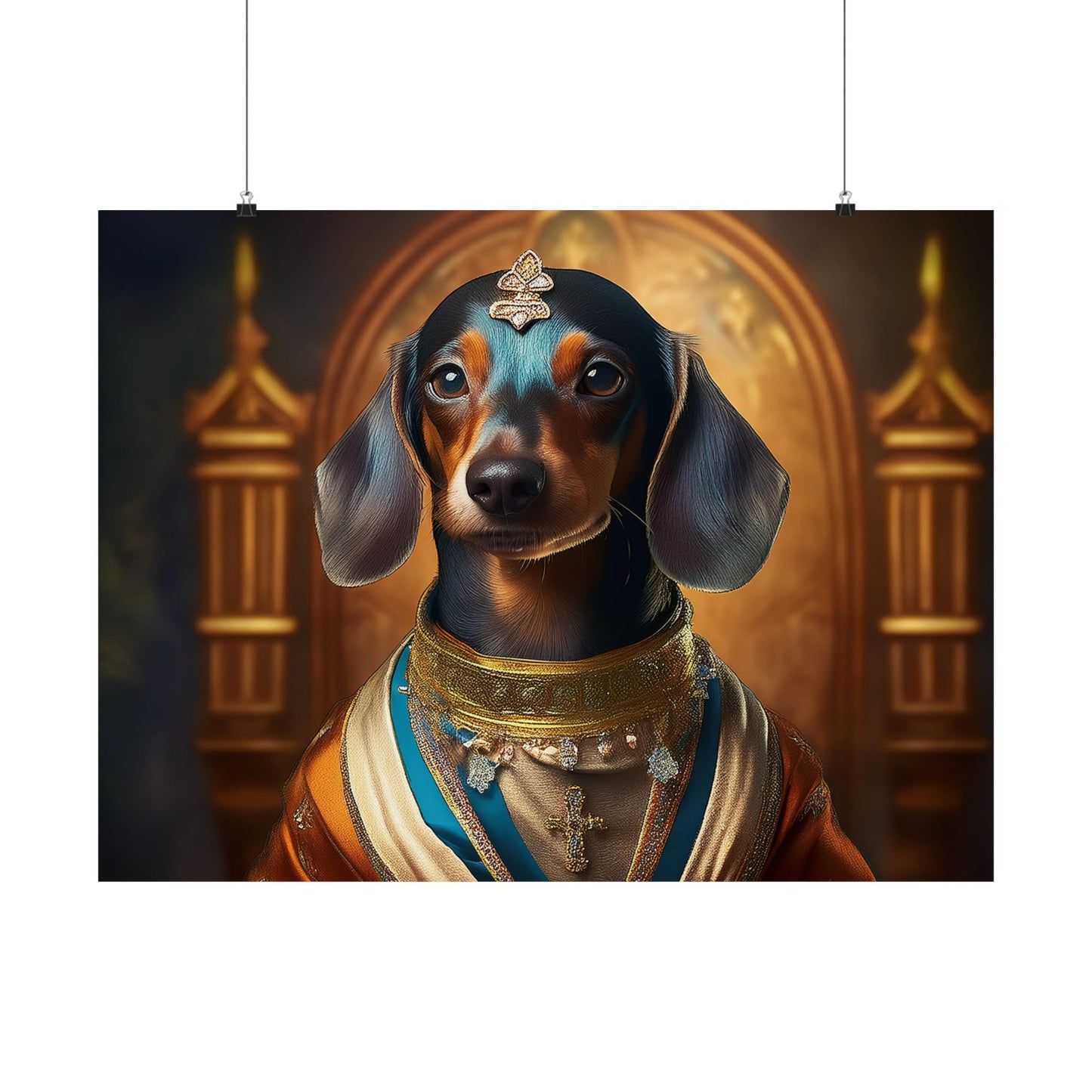 Dachshund Dog Renaissance Pet Portrait Print | Wall Art | Wall Print | Dog Art