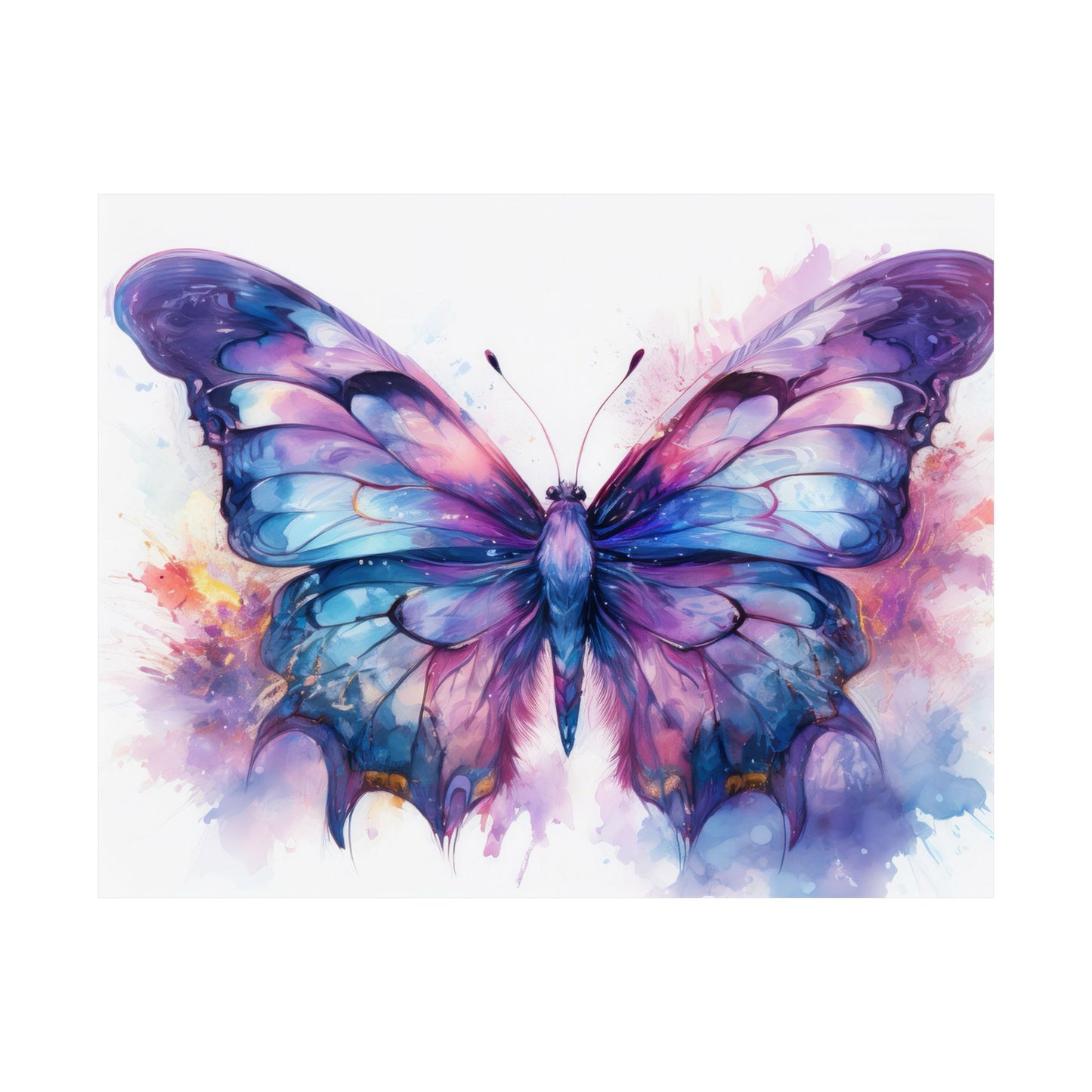Blue & Purple Butterfly Alcohol Ink Wall Art | Butterfly wall art | Wall Art | Wall Print