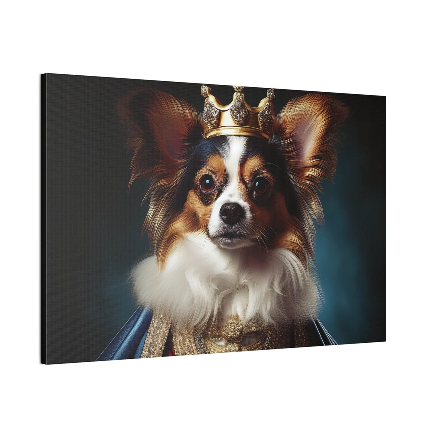 Papillon Pet Portrait Renaissance on Canvas, wall art, wall print, dog portrait, dog art