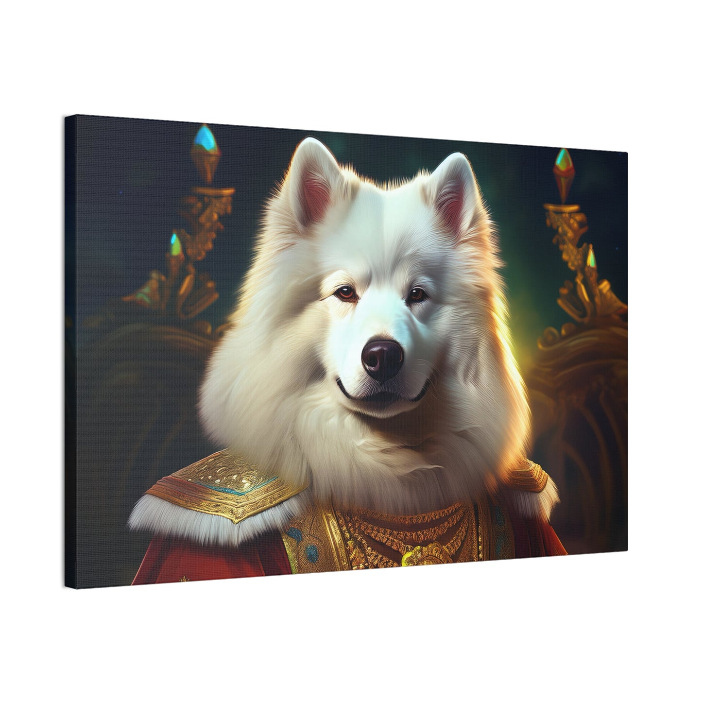 Regal Samoyed Canvas Art, Pet Wall Decor, Dog Portrait, Unique Home Decor, Animal Lover Gift, Noble Canine Wall Art