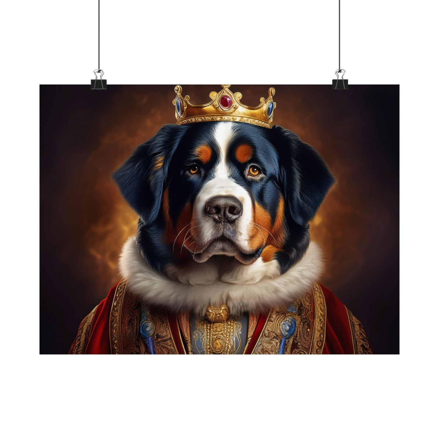 Bernese Mountain Dog Renaissance Pet Portrait Print, Art Print, Wall Art, Wall Prints, Dog Wall Art