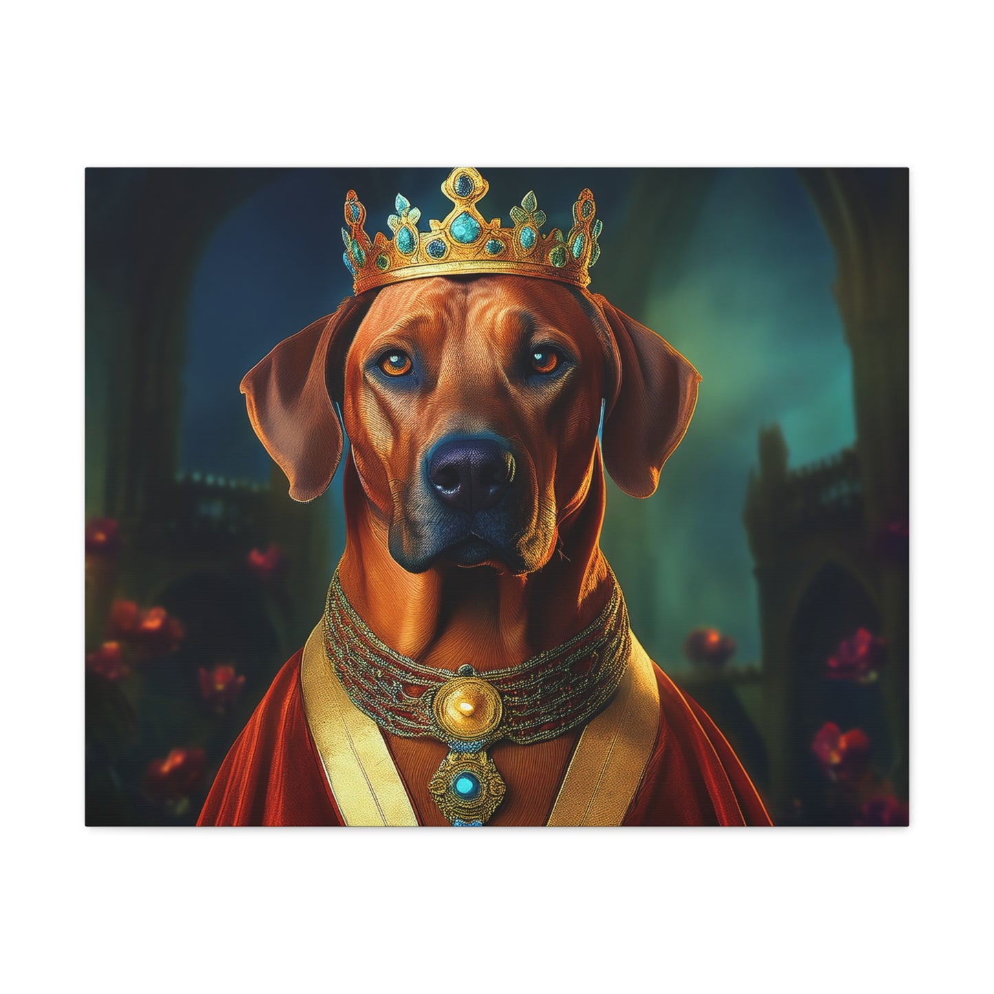 Rhodesian Ridgeback Renaissance Pet Portrait on Canvas, wall art, wall print, dog portrait, dog art