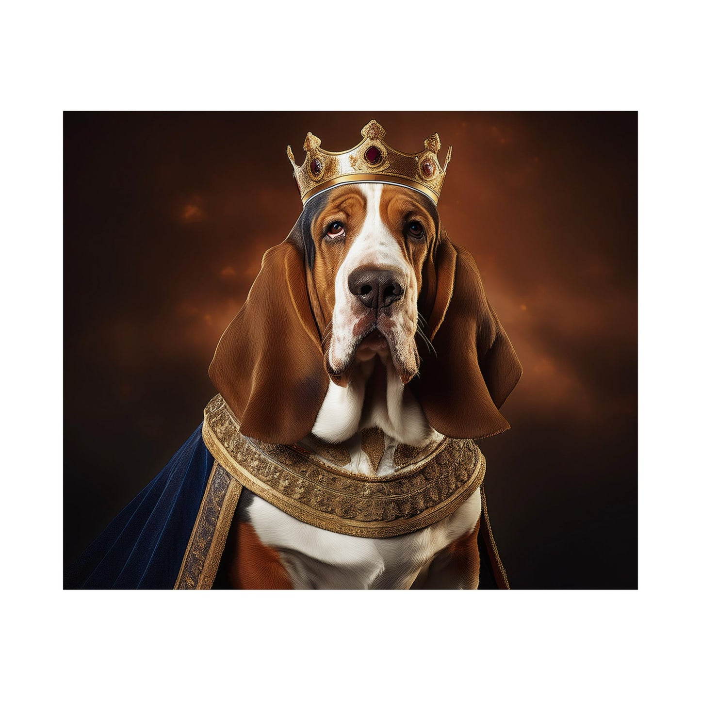 Bassett Hound Renaissance Dog Portrait Art Print, Wall Decor Gift, Animal Lover Home Decor, Dog Wall Art