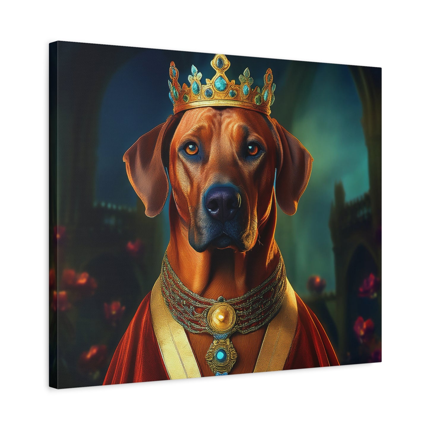 Rhodesian Ridgeback Renaissance Pet Portrait on Canvas, wall art, wall print, dog portrait, dog art