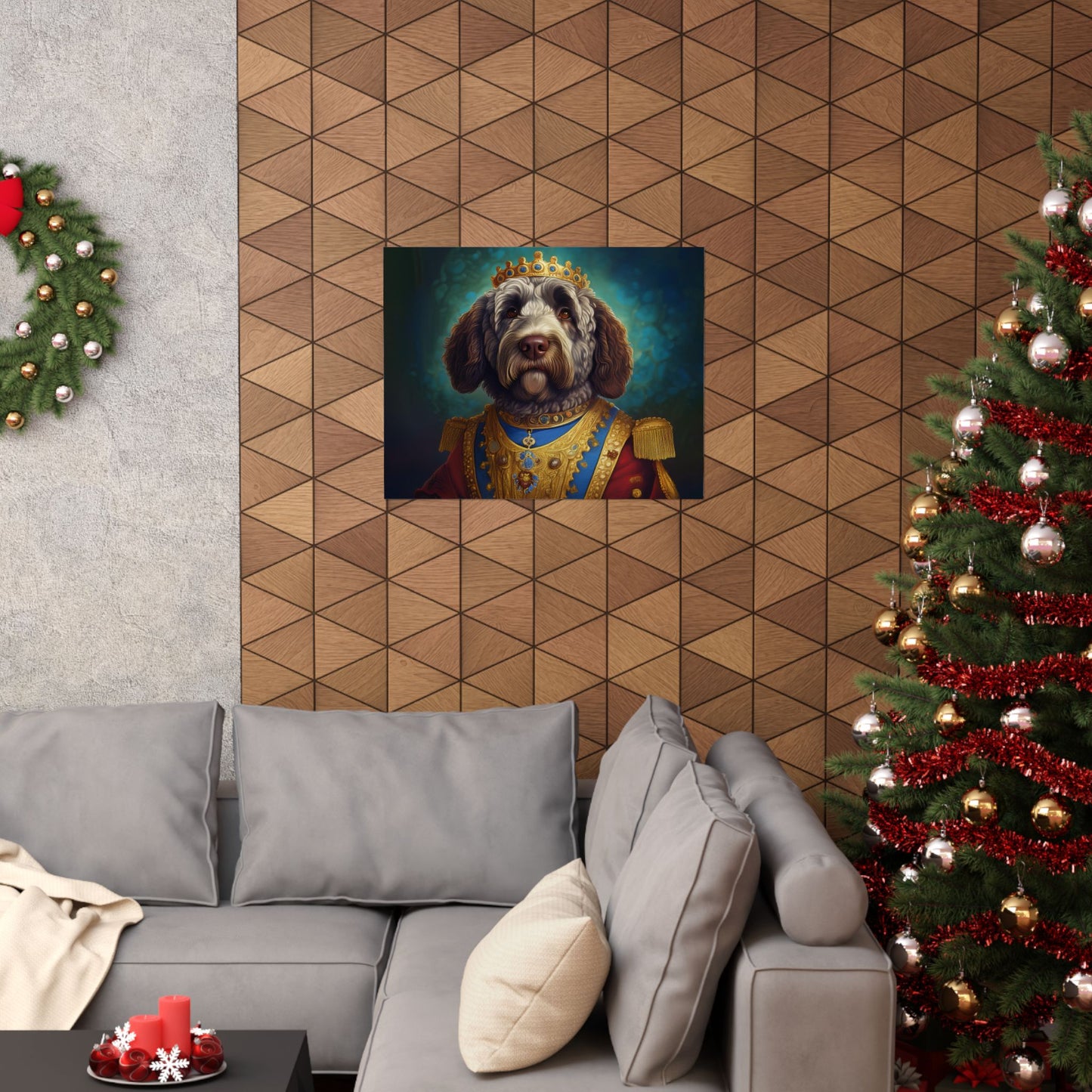 Portuguese Water Dog Renaissance Portrait Art Print, Wall Decor Gift, Animal Lover Home Decor, Dog Wall Art