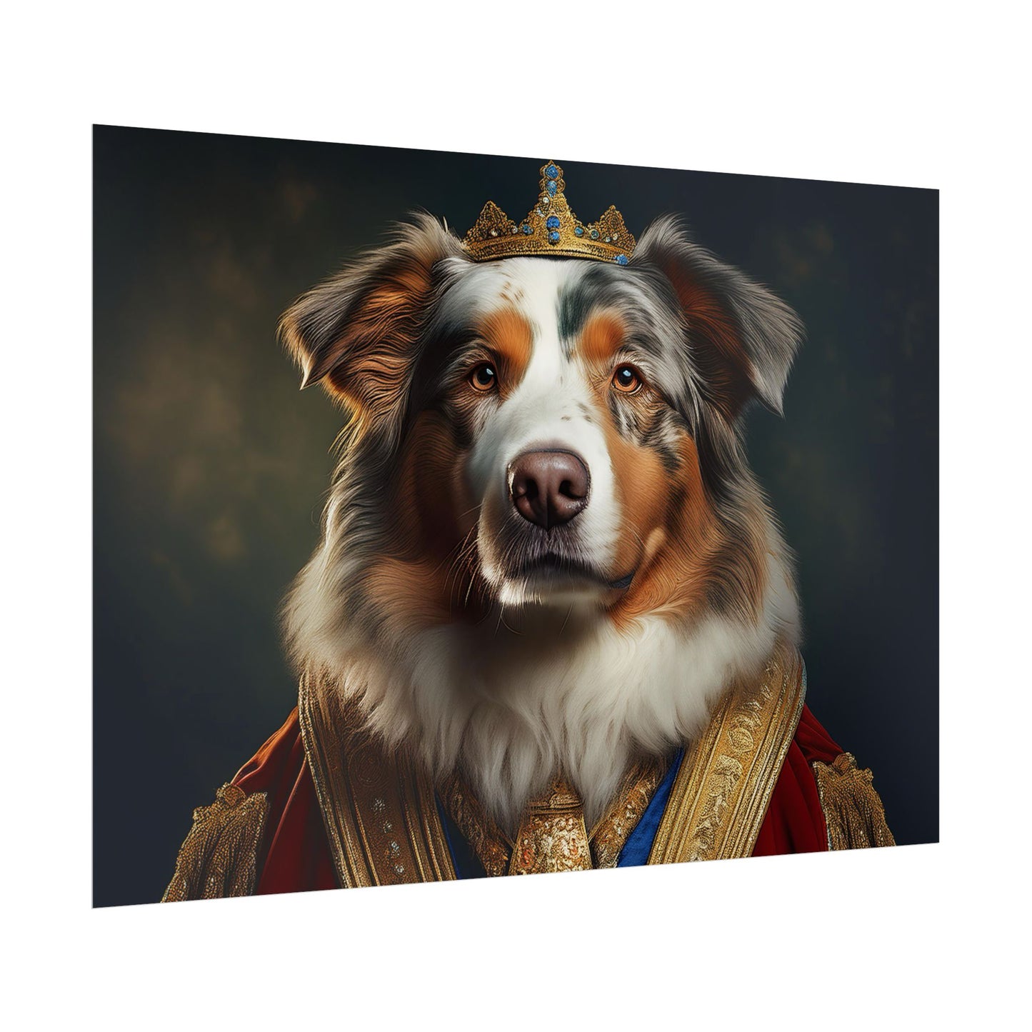 Australian Shepherd Dog Renaissance Pet Portrait Print | Wall Art | Wall Print