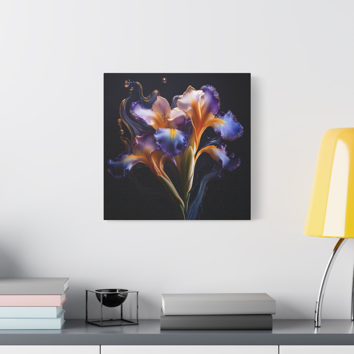 Abstract Iris Floral Square Framed Print, wall art, wall prints, art print