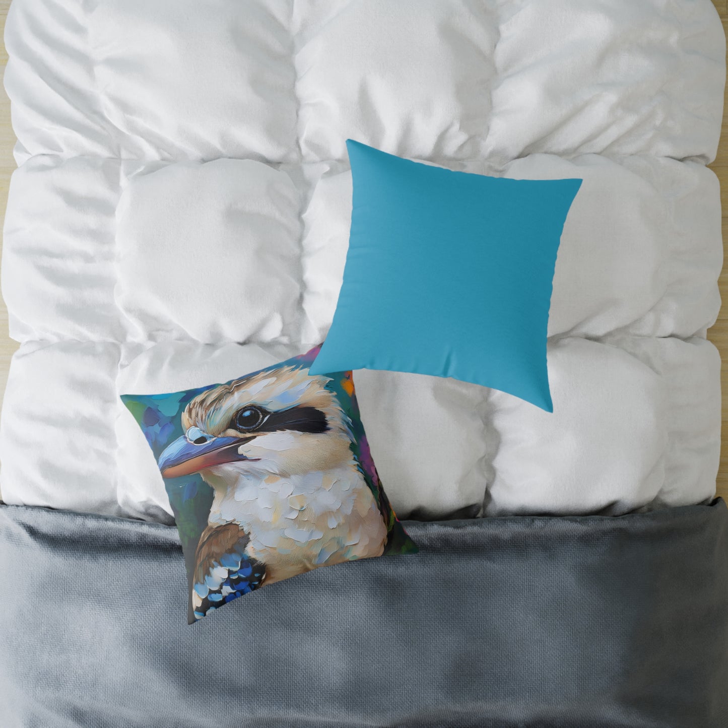 Vibrant Kookaburra Australian Bird Pillow, Decorative Throw Cushion, Bird Lover Gift, Boho Home Decor, Nature-Inspired Accent Pillow