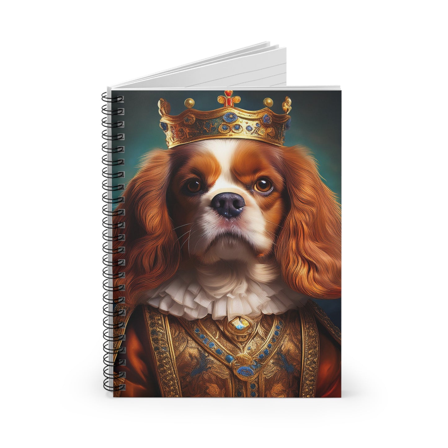 Cavalier King Charles Spaniel Renaissance Pet Portrait Spiral Notebook, pet art, dog art, journal, dog portrait