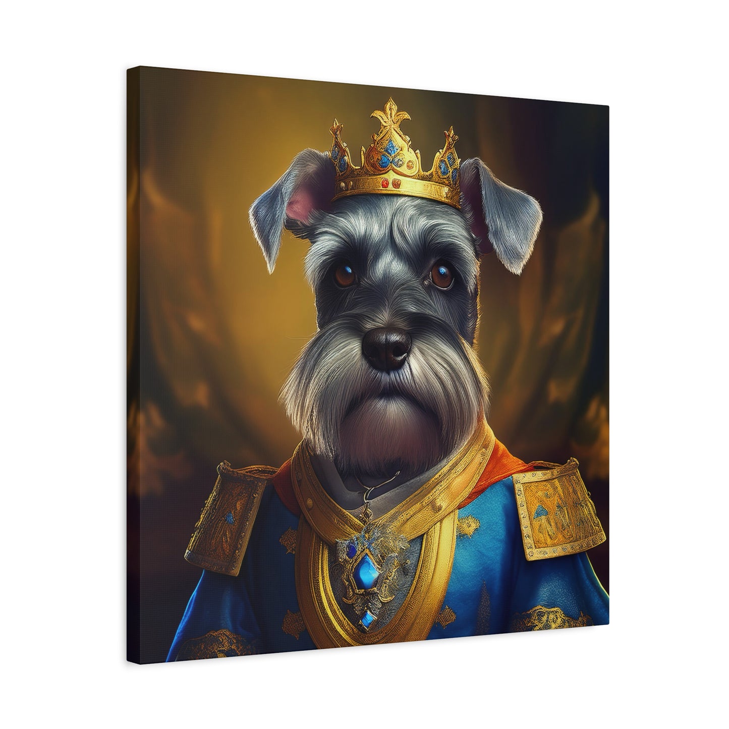 Miniature Schnauzer Renaissance Pet Portrait on Canvas | wall art | wall print | dog art