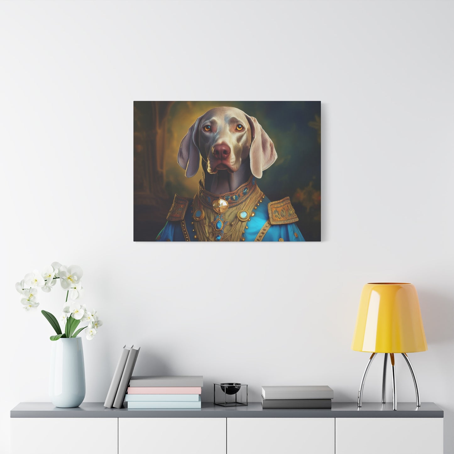 Weimaraner Renaissance Pet Portrait on Canvas - wall art, wall print, dog portrait, dog art