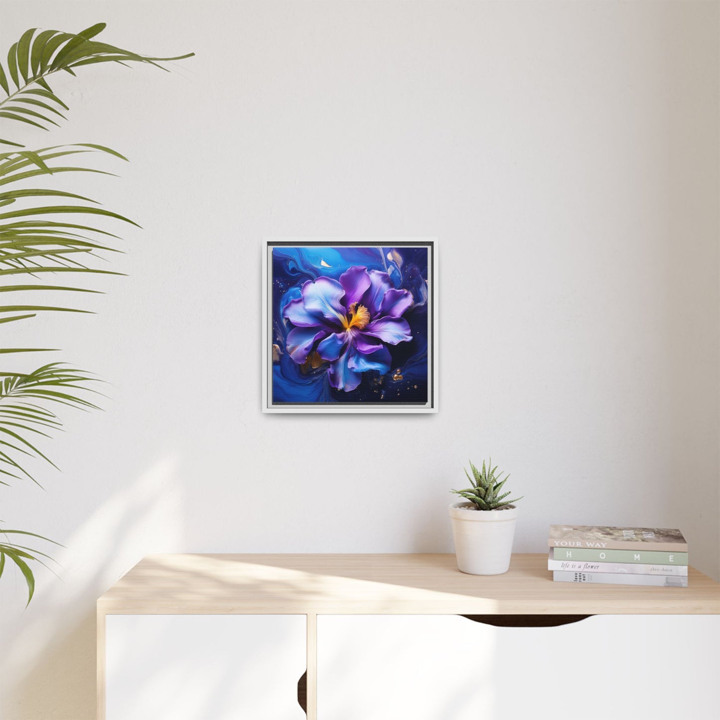 Abstract Iris Floral Square Framed Print - 02
