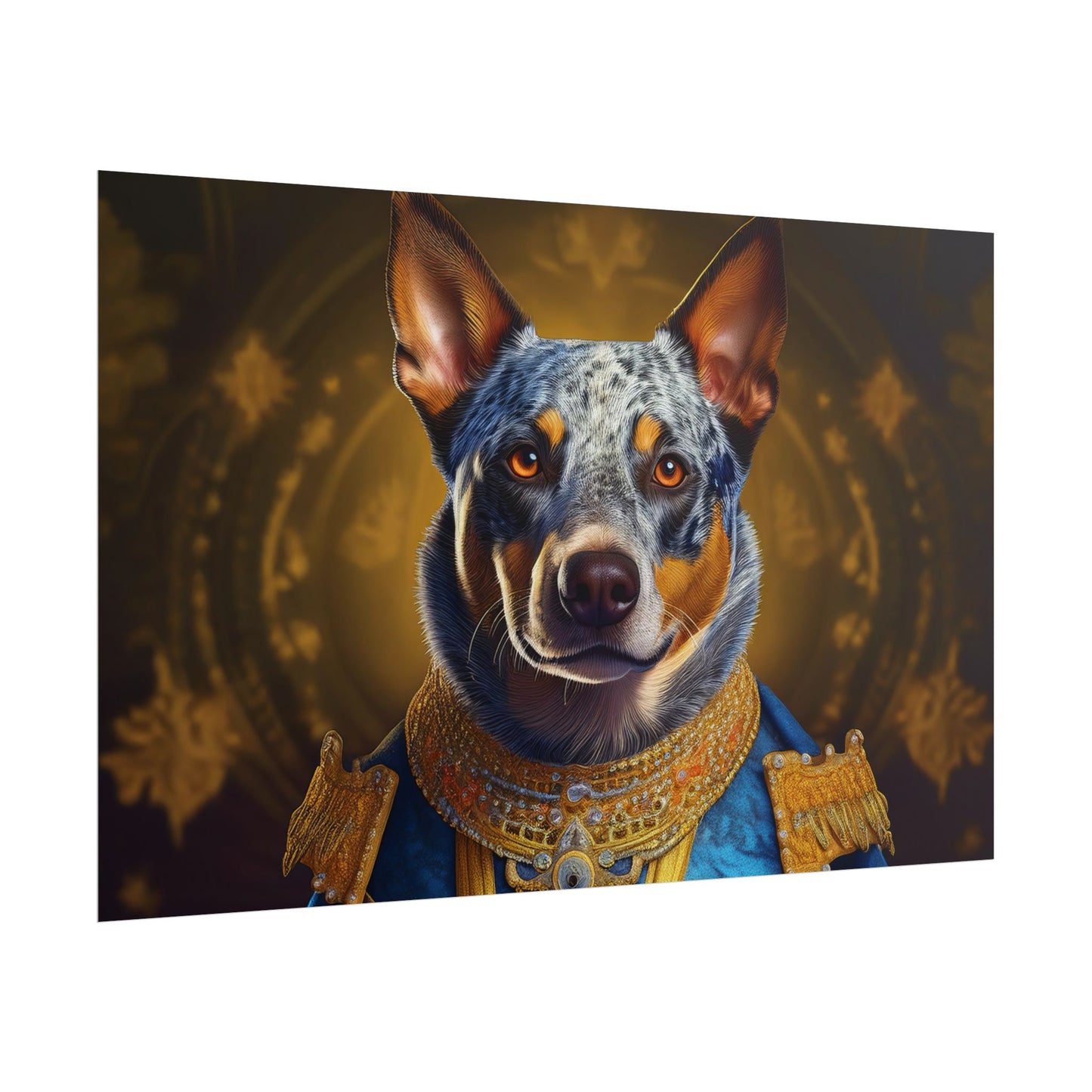 Australian Cattle Dog Renaissance Dog Portrait Wall Art | Art Print | Wall Decor Gift, Animal Lover Home Decor, Dog Wall Art