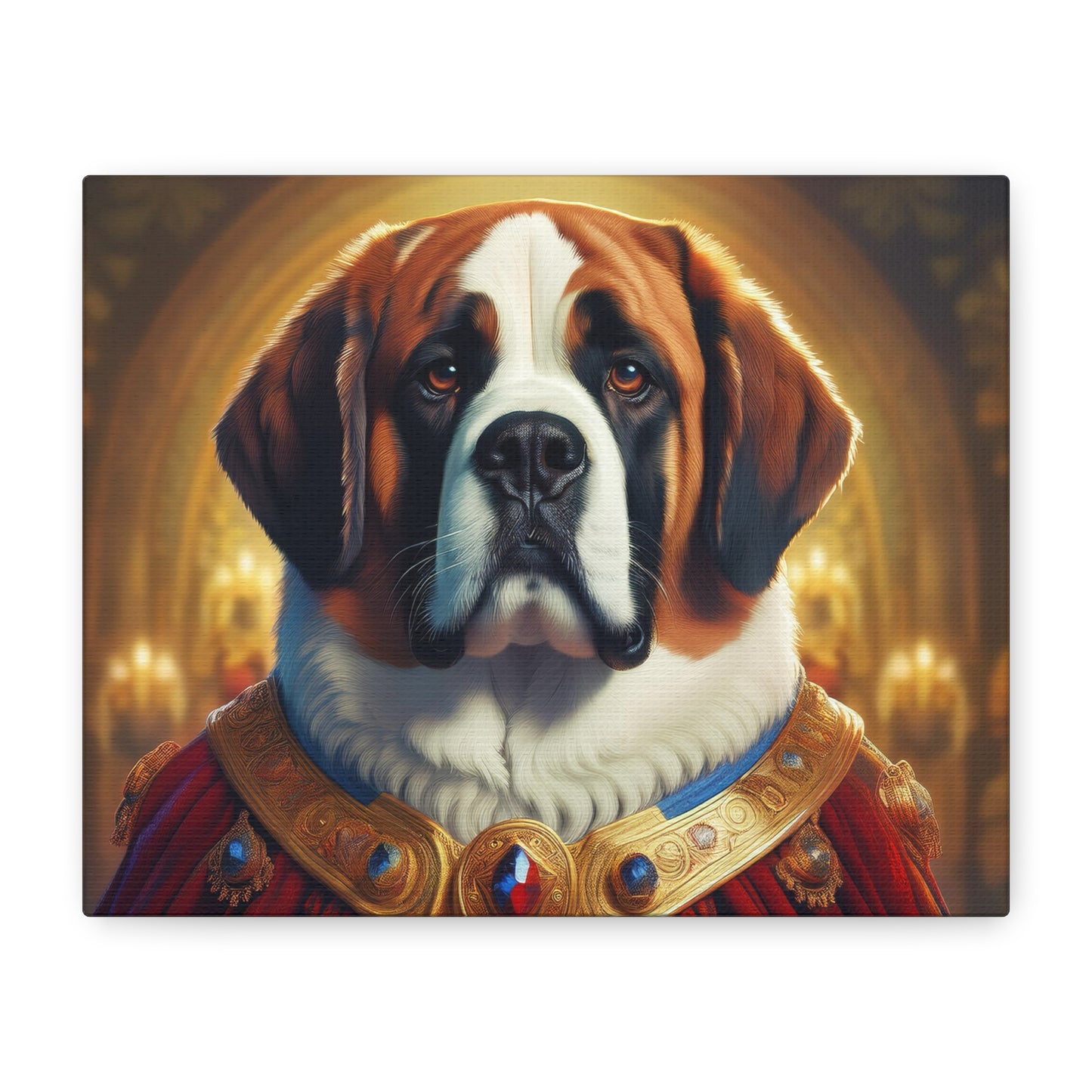 Regal Saint Bernard Renaissance Dog Portrait Canvas Art, Dog Lover Wall Décor, Pet Portrait, Home Decoration, Gift for Pet Owners, Animal Art