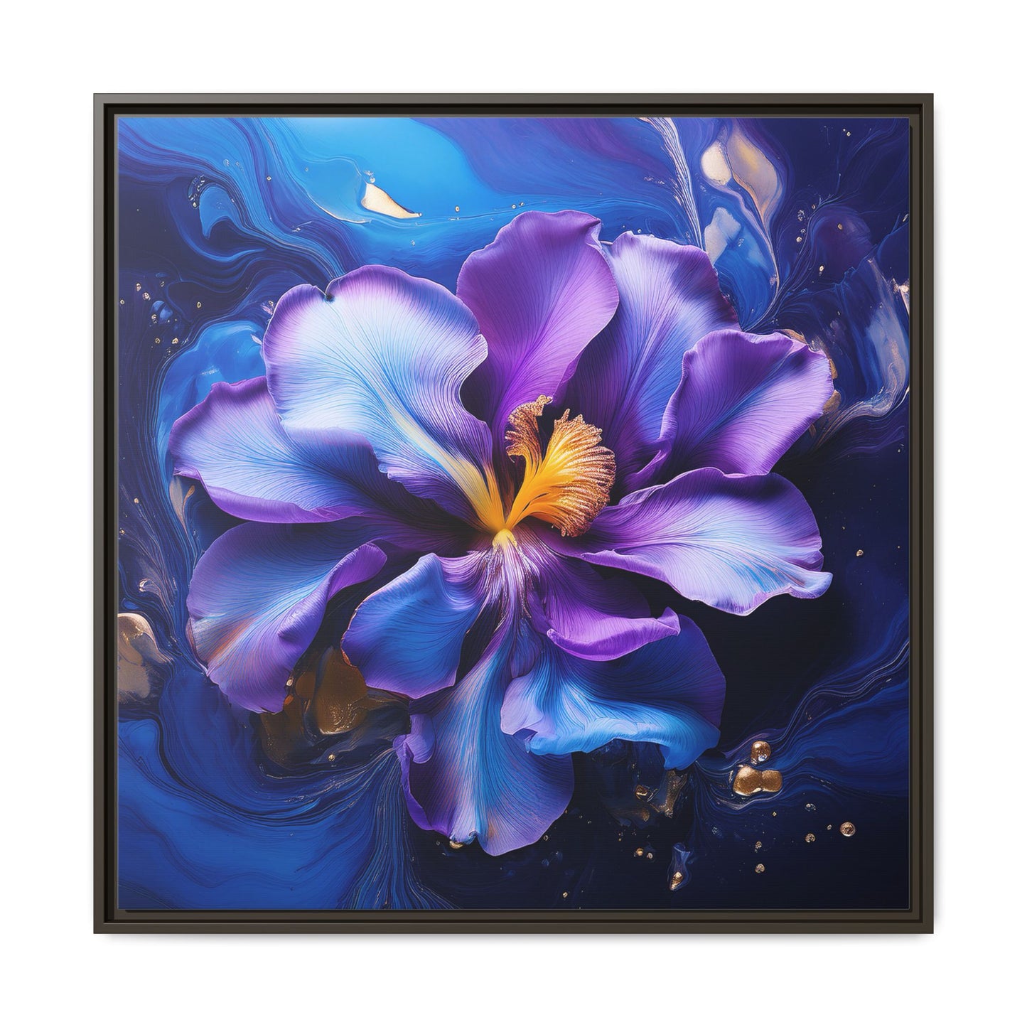 Abstract Iris Floral Square Framed Print - 02