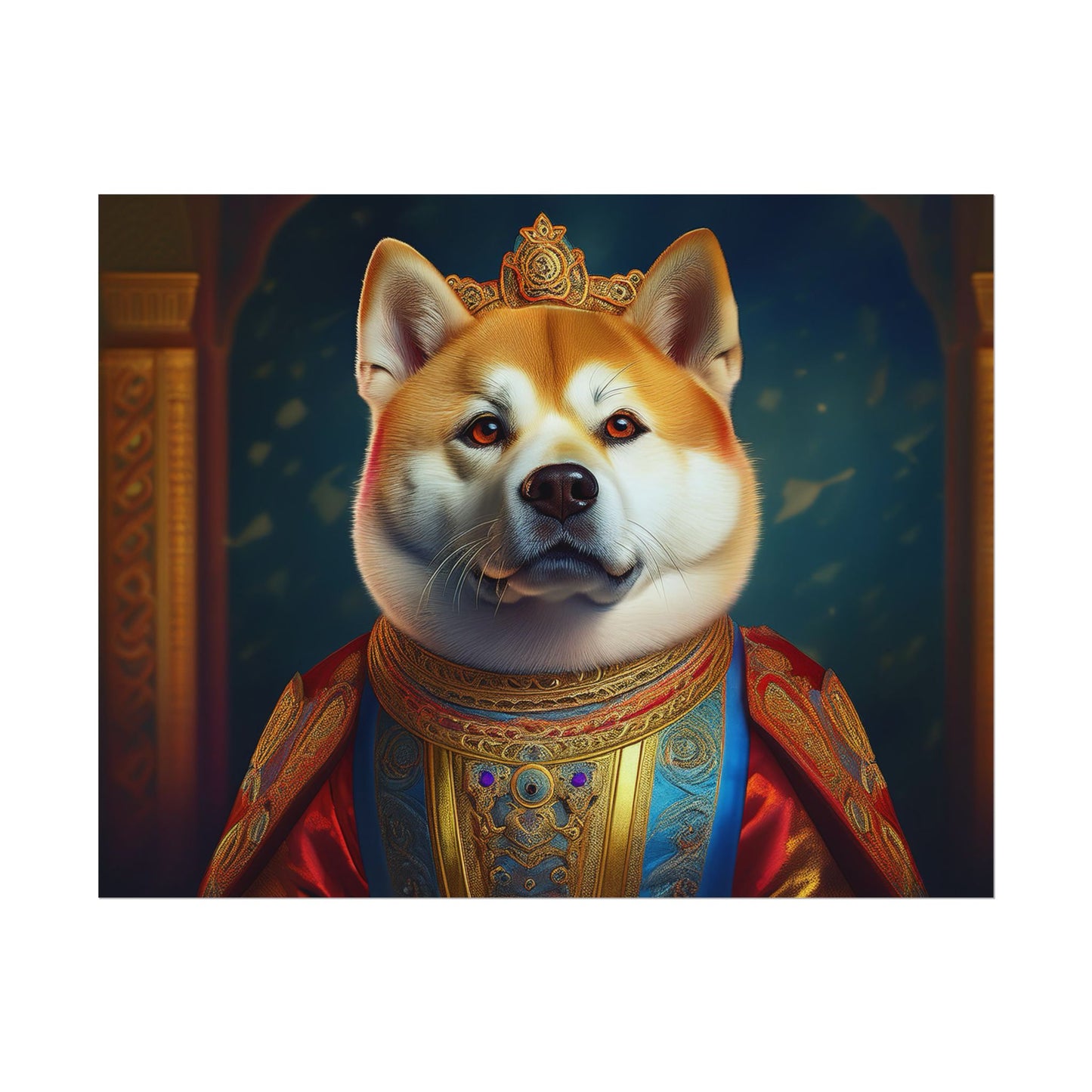 Shiba Dog Renaissance Portrait Print, Art Print, Wall Decor Gift, Animal Lover Home Decor, wall prints, wall art
